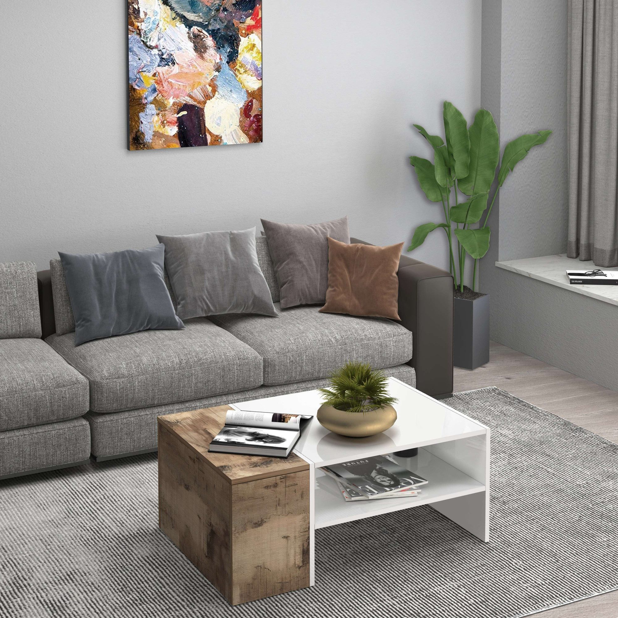 INOSIGN Salontafel Coro, salontafel met zijopbergruimte Lengte 90 cm, met twee opbergvakken waarvan één gesloten