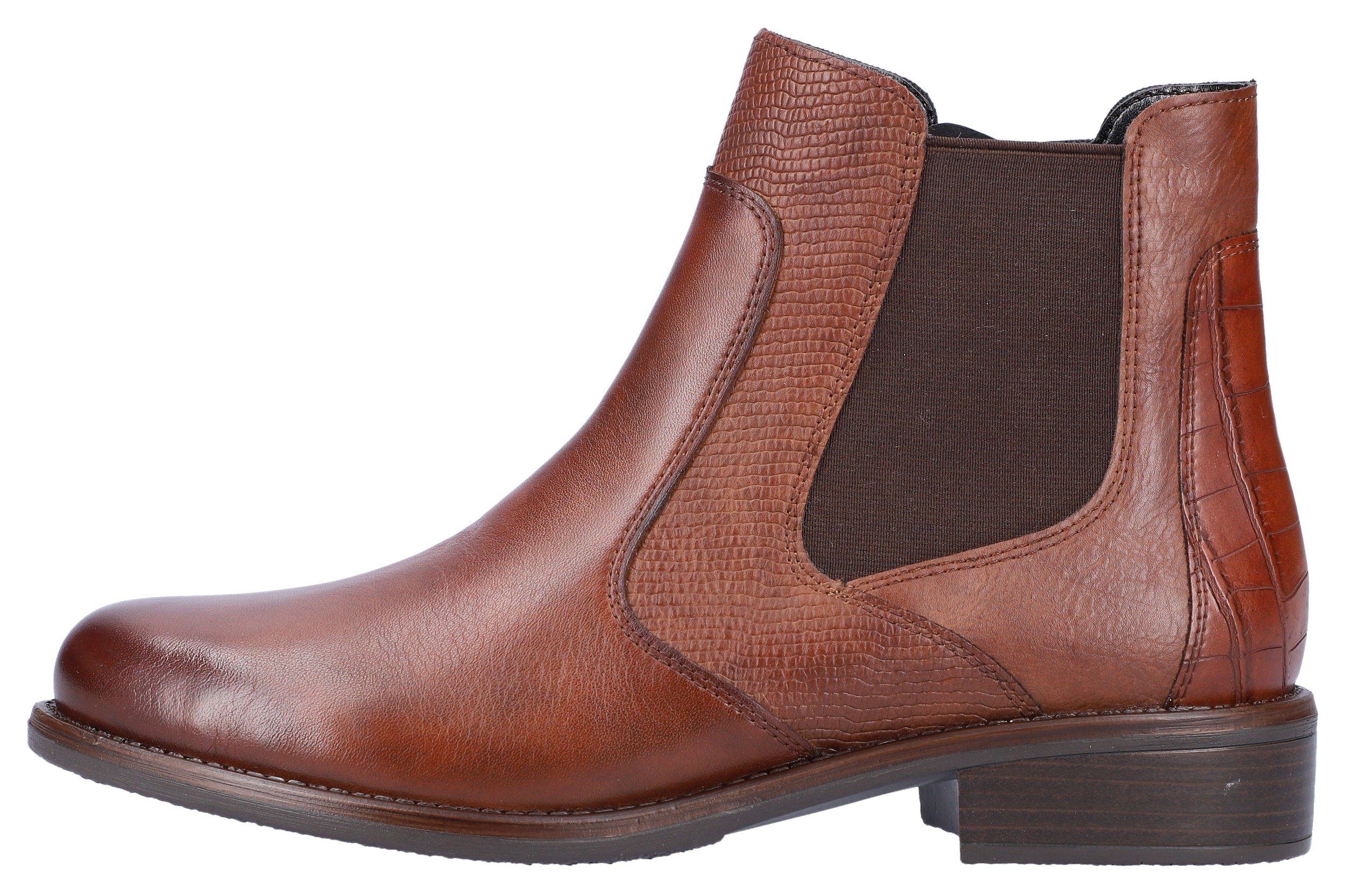 Remonte Chelsea-boots blokhak, laarsjes, business schoen, accenten in reptiel-look