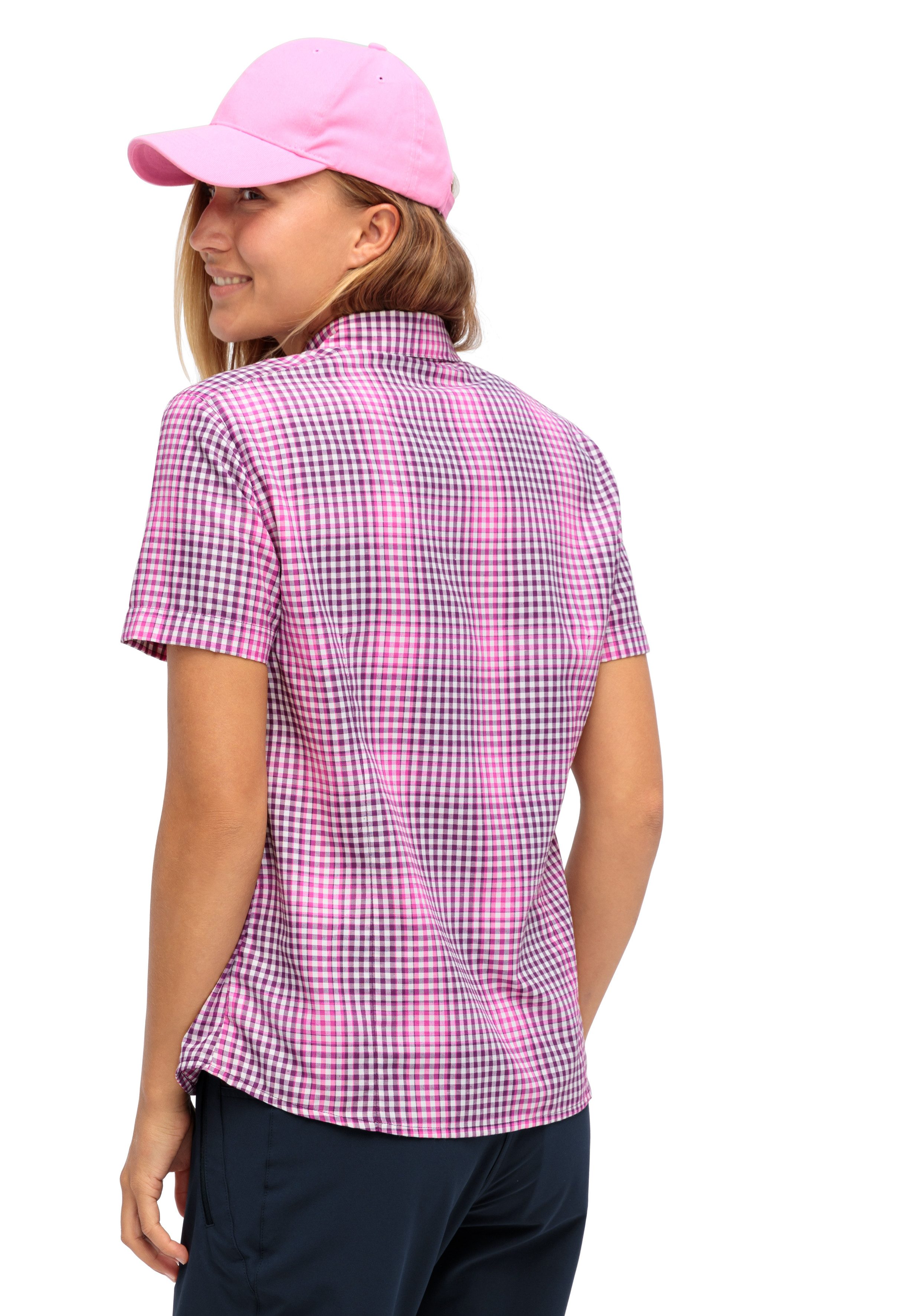 Maier Sports Geruite blouse met overhemdkraag