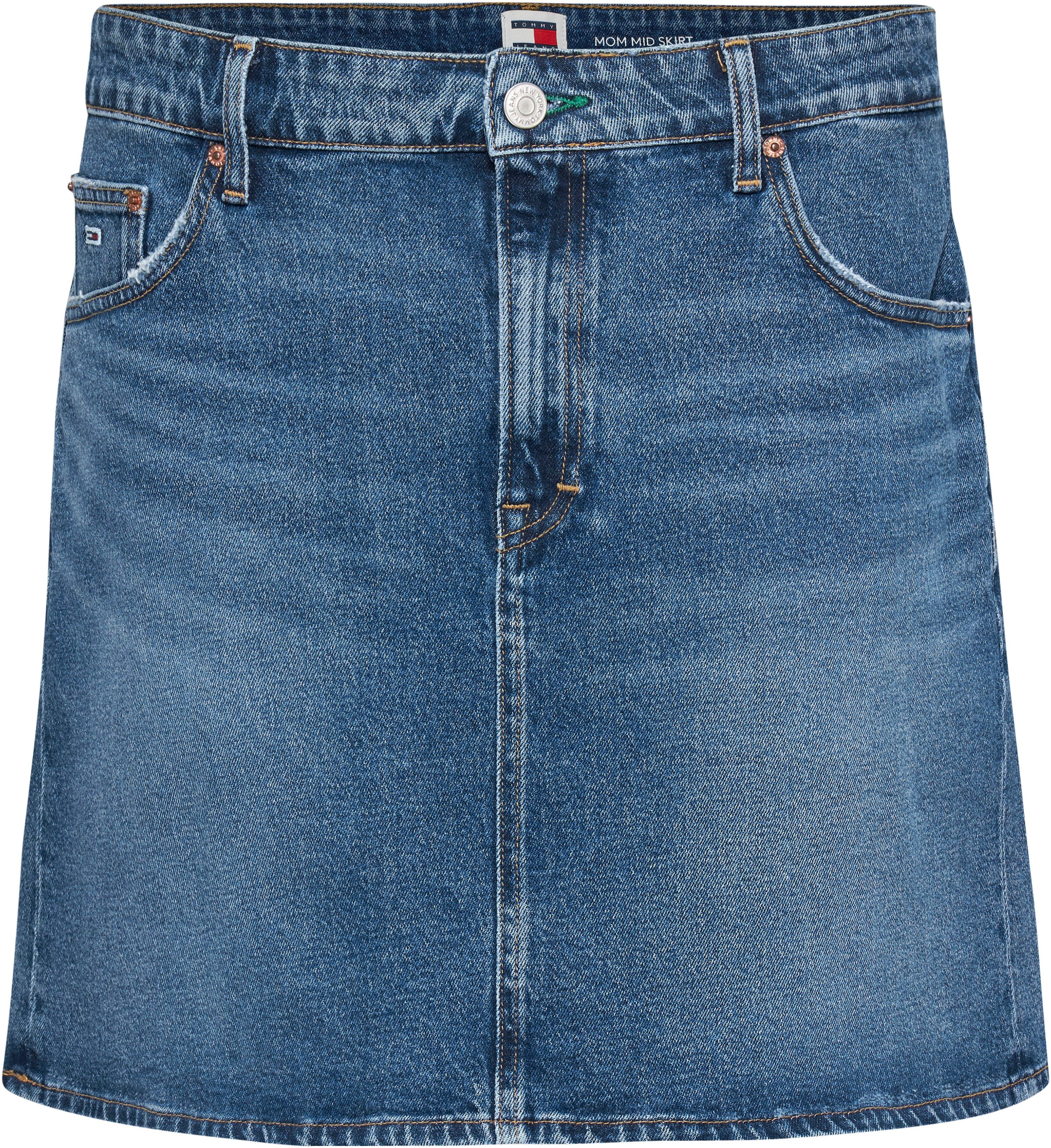 Tommy Jeans Curve Jeans rok CRV MOM UH SKIRT AH6158 Webrok met logo-borduring