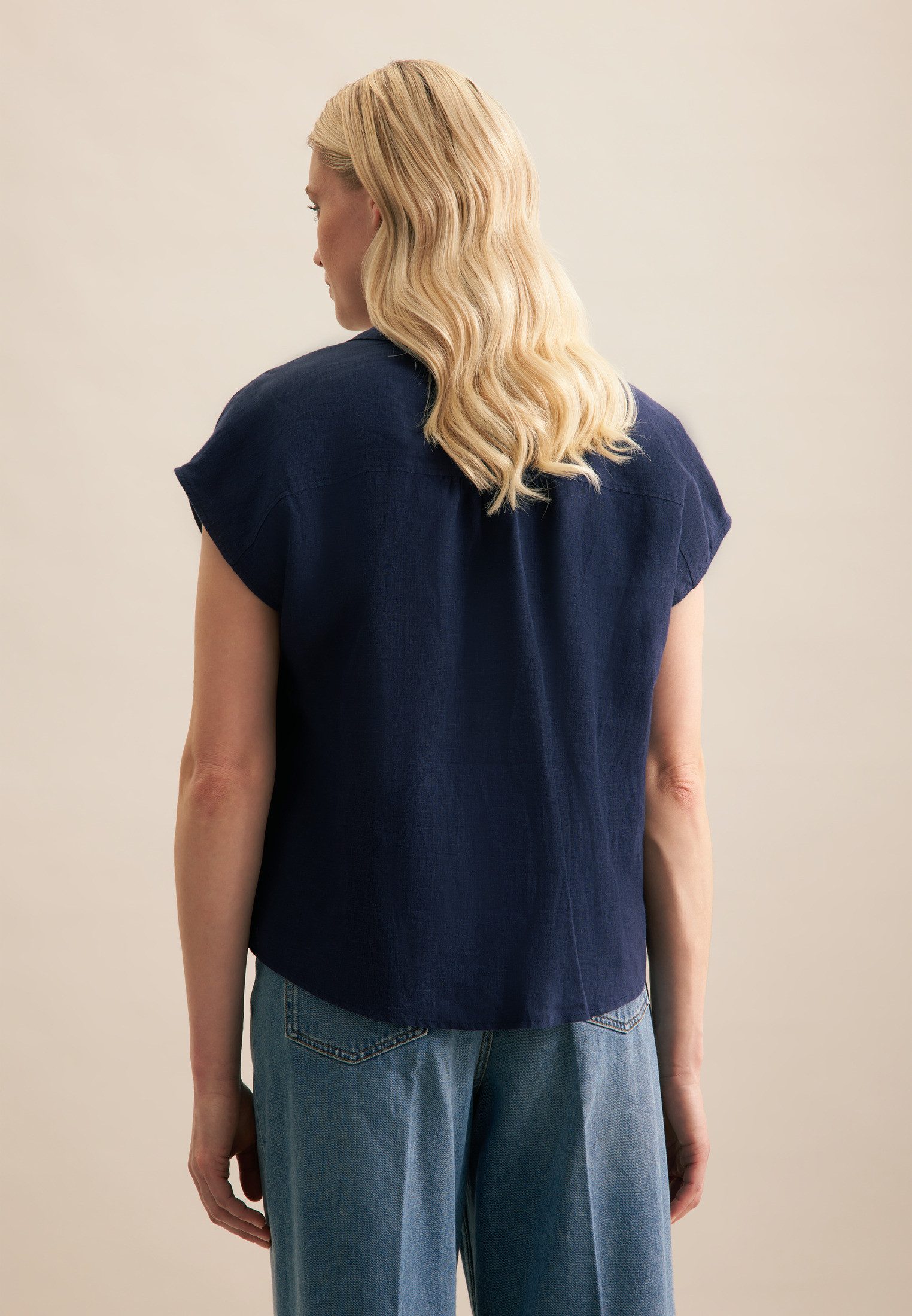 seidensticker Overhemdblouse Zwarte roos Zonder mouwen kraag uni