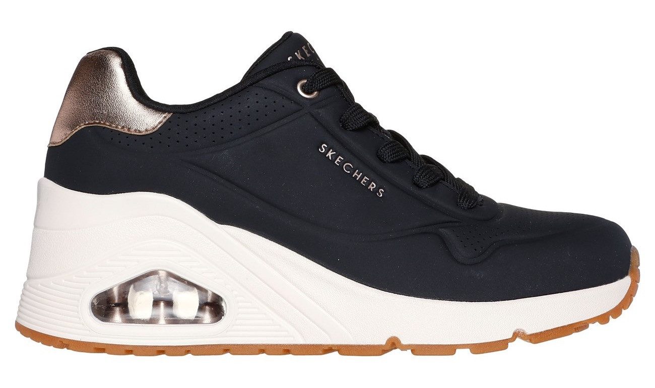 Skechers Sneakers UNO WEDGE-HI STEPS , wedge sneaker, veterschoen met air-cooled memory foam