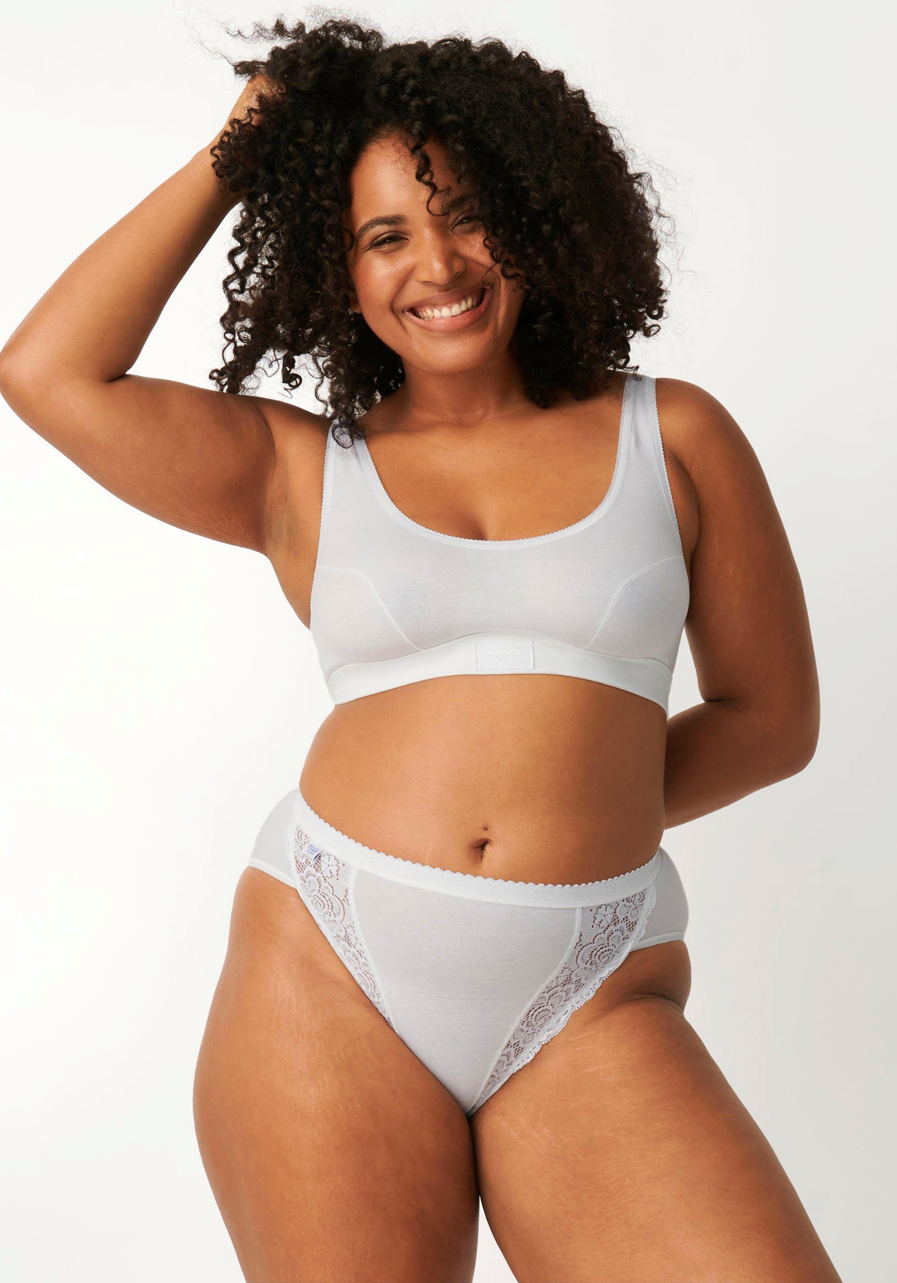 Sloggi Tai slip Chic Tai 4P Dames slip met elastische kant-inzetten (4 stuks, Set van 4)