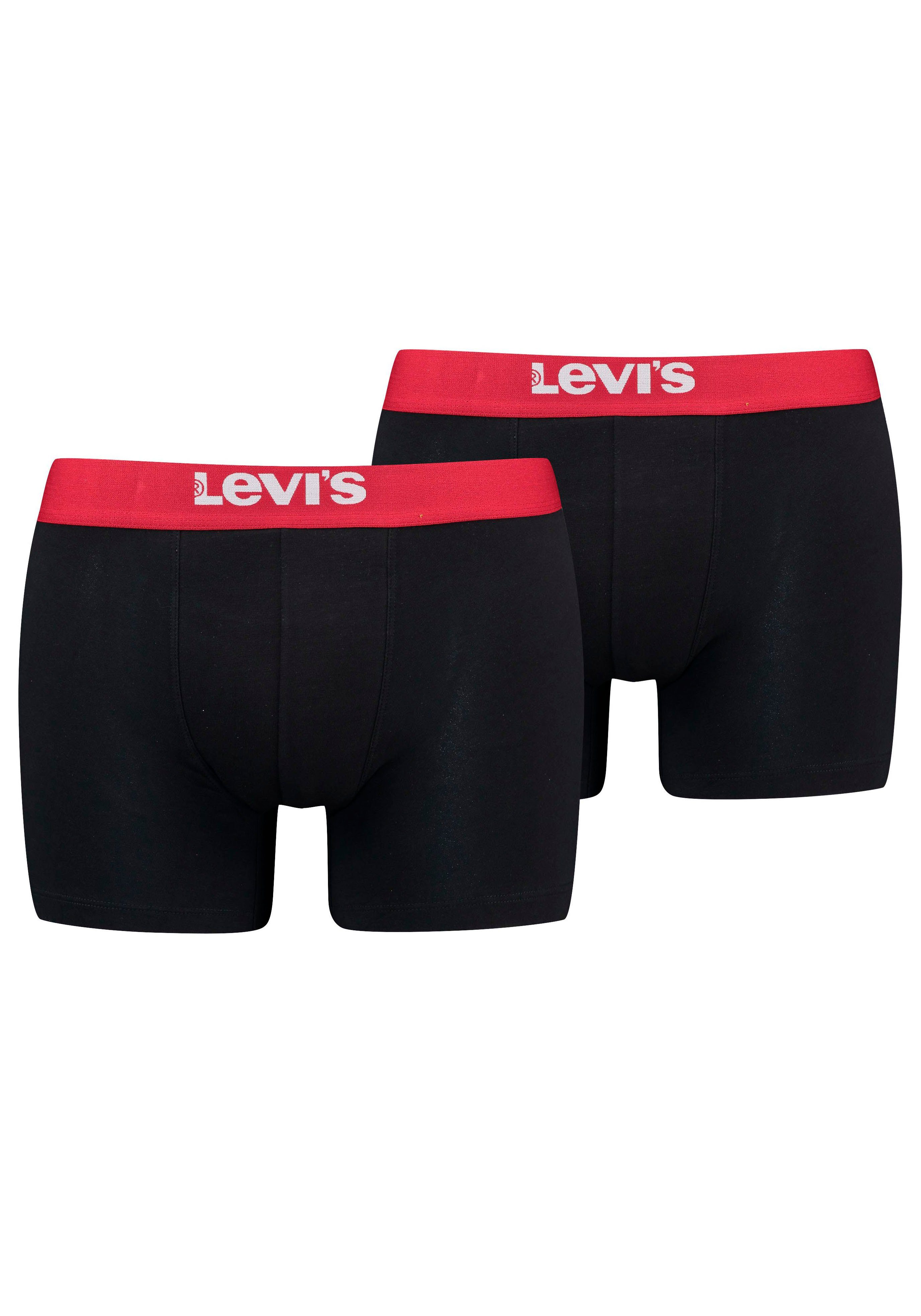 Levi's Boxershort LEVIS MEN SLD BASC BOXER BRIEF ORG CO 2P (Set van 2) heren wijde boxershorts maat XXL zwart