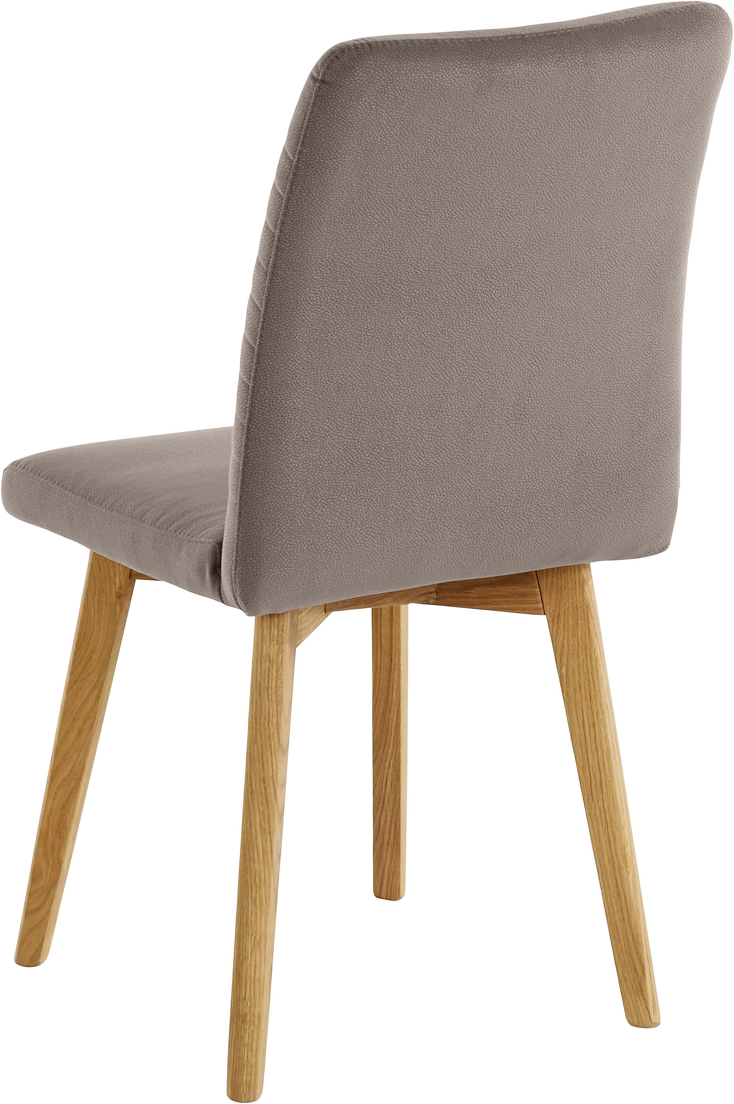 OTTO products Eetkamerstoel Alessja Bekleding van microvezel, frame van eiken massief hout (set, 2 stuks)