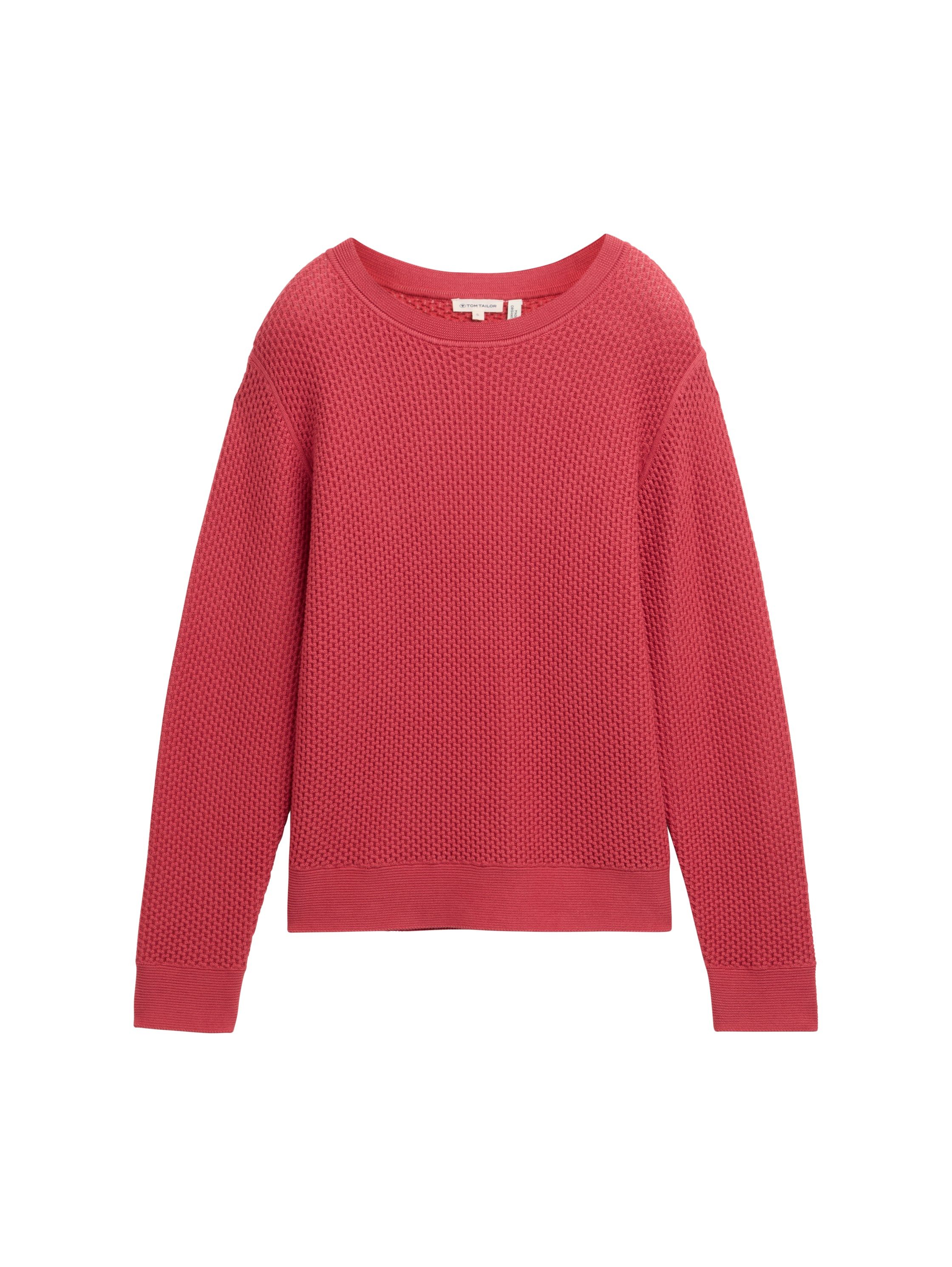 Tom Tailor Trui met ronde hals in tricot-look