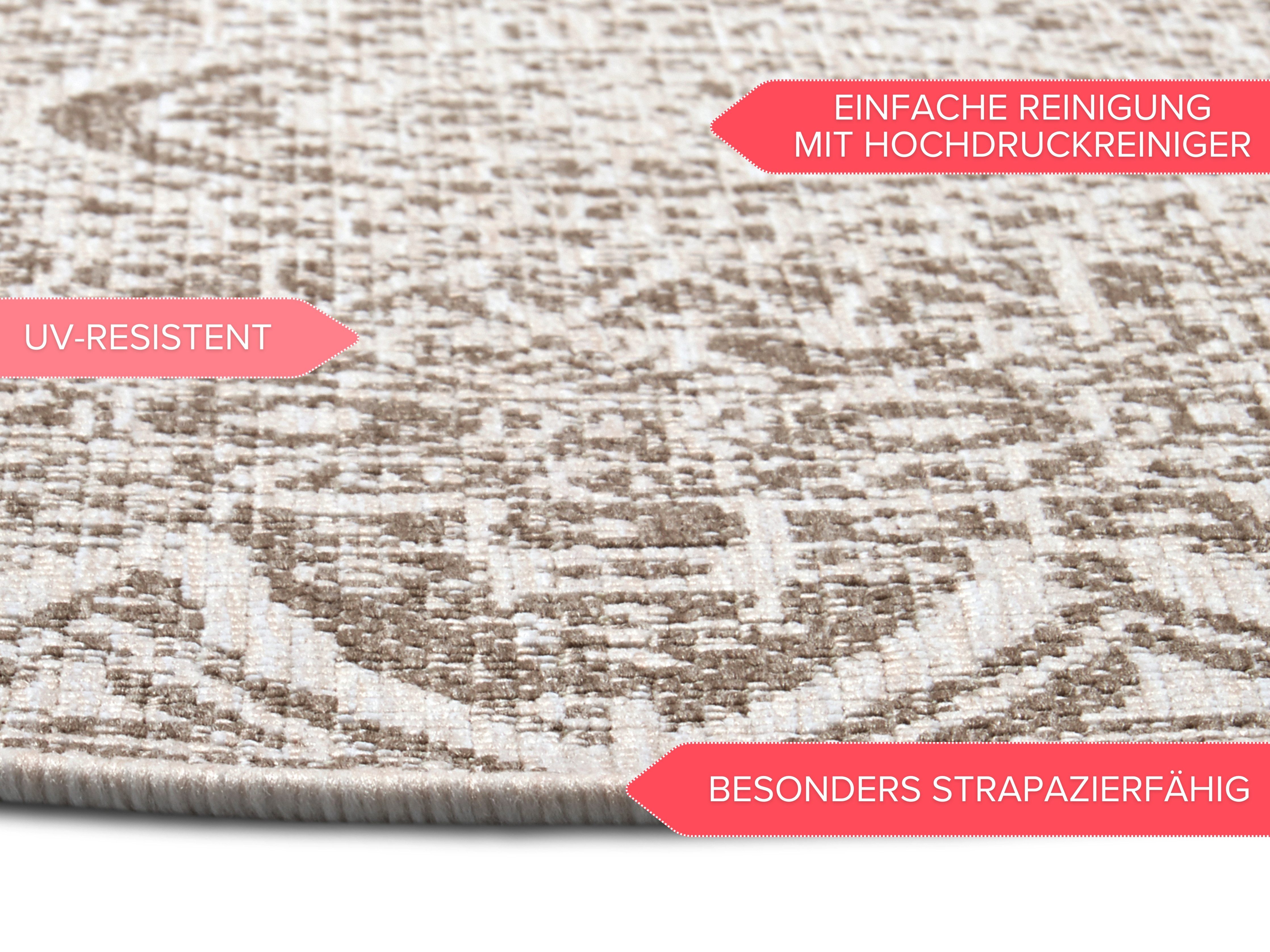 freundin Home Collection Vloerkleed Lilja omkeerbaar tapijt In- en outdoor, dubbelzijdig, weerbestendig, balkon, tuin, woonkamer