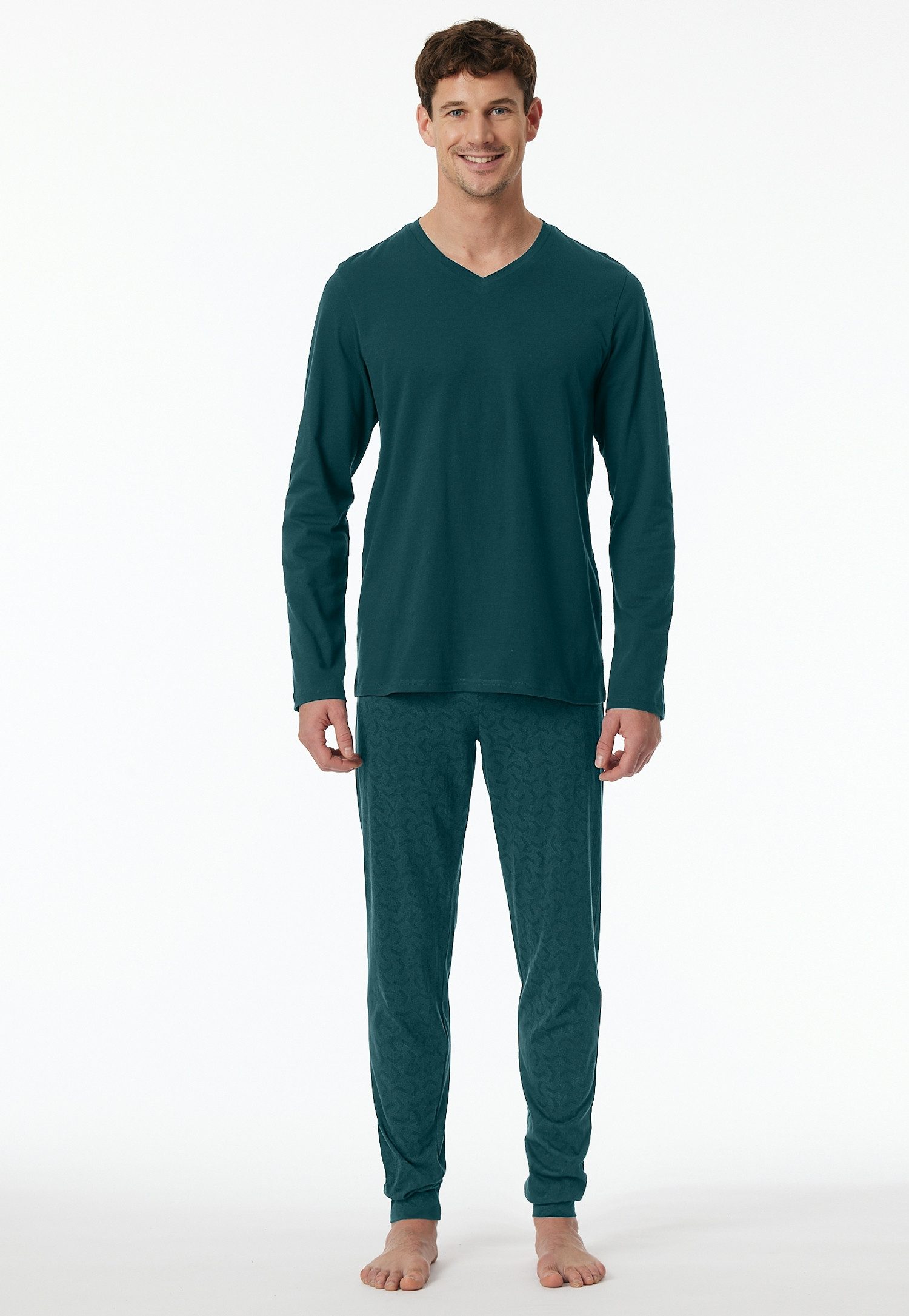 Schiesser Pyjama Casual Essentials met comfortabele boord (2-delig)