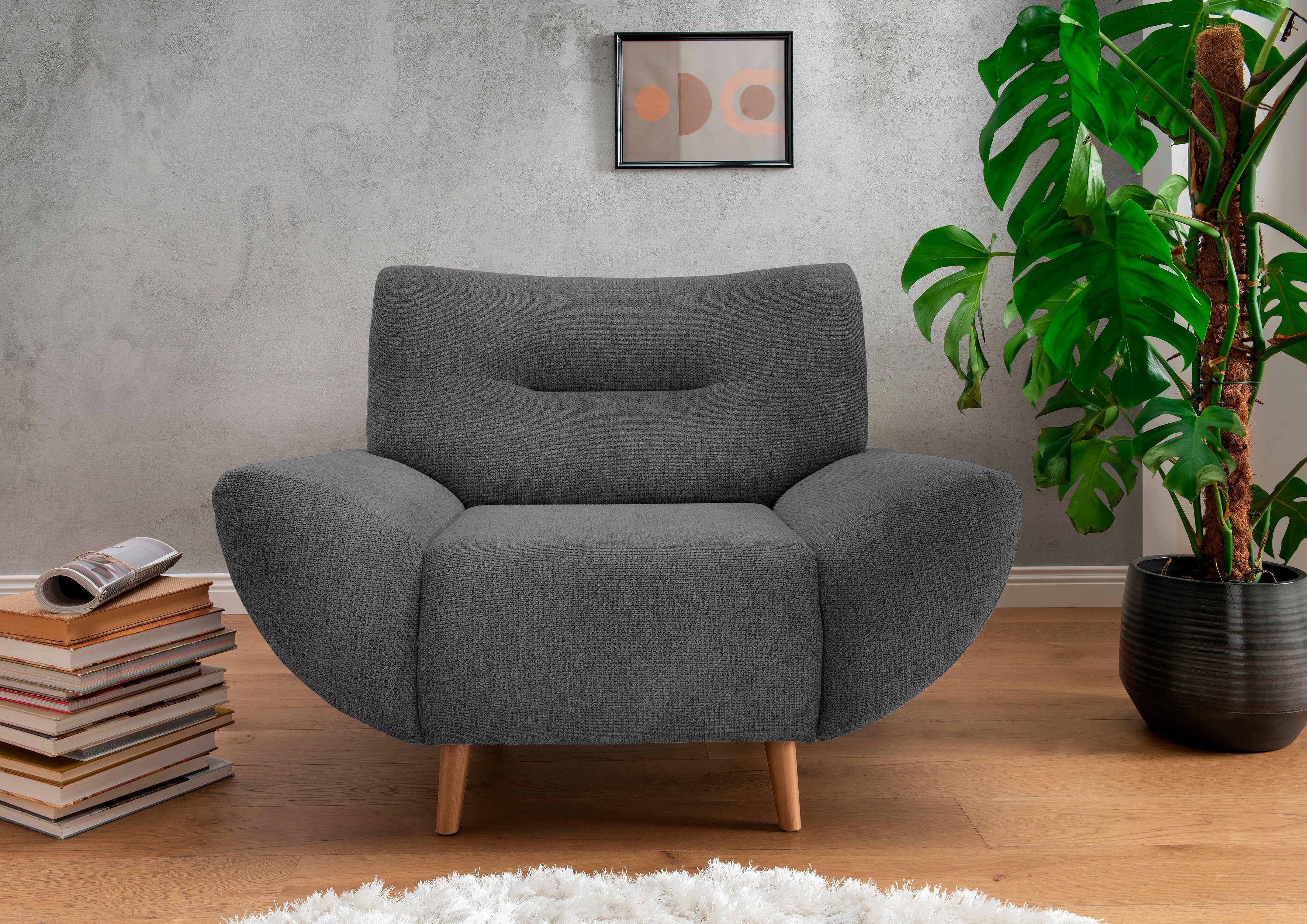 INOSIGN Fauteuil Drago vrij in de ruimte te plaatsen fauteuils grijs