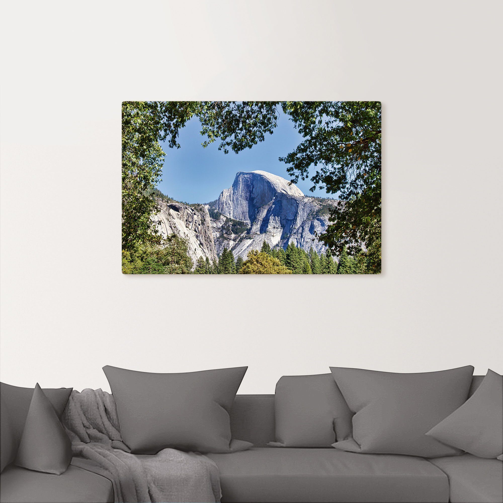 Artland Artprint YOSEMITE VALLEY Half Dome als artprint van aluminium, artprint op linnen, muursticker of poster in verschillende maten
