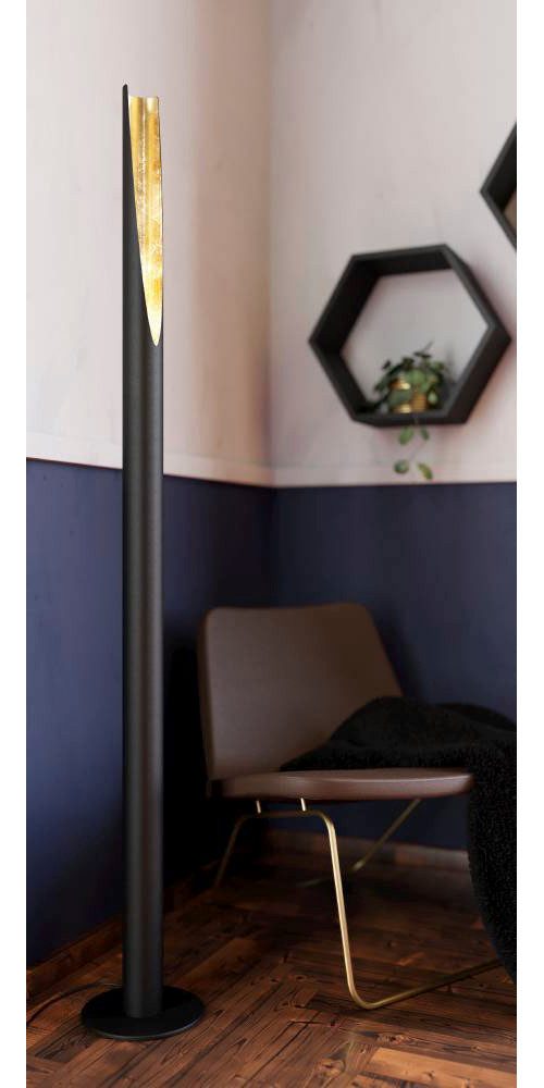 EGLO Staande ledlamp BARBOTTO zwart, goudkleur / ø6 x h137 cm / inclusief 1x gu10 (elk 4,5w) / warmwit