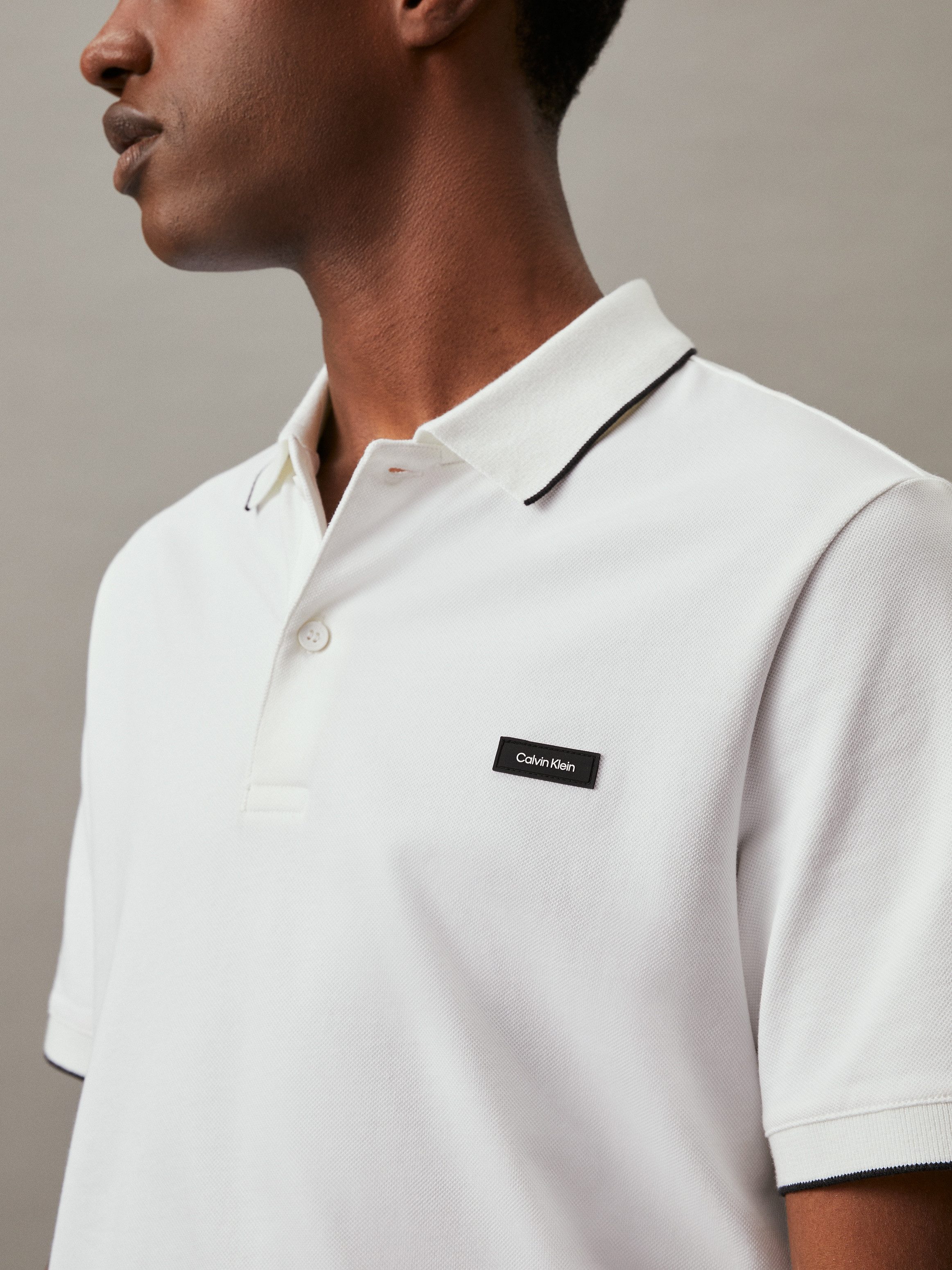 Calvin Klein Poloshirt STRETCH PIQUE TIPPING POLO