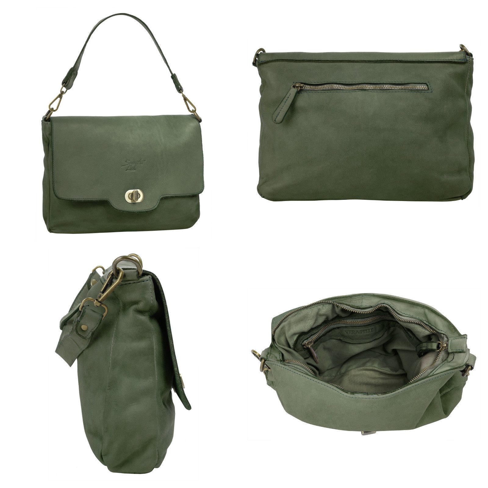 Samantha Look Schoudertas echt leer, made in italy