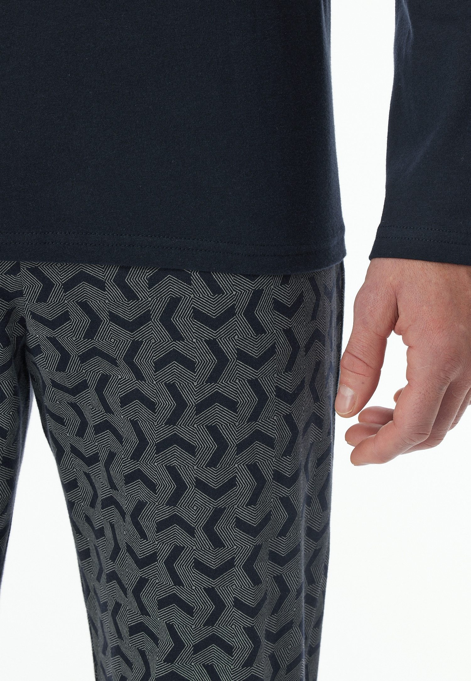Schiesser Pyjama "Casual Essentials" met comfortabele boord (2-delig)