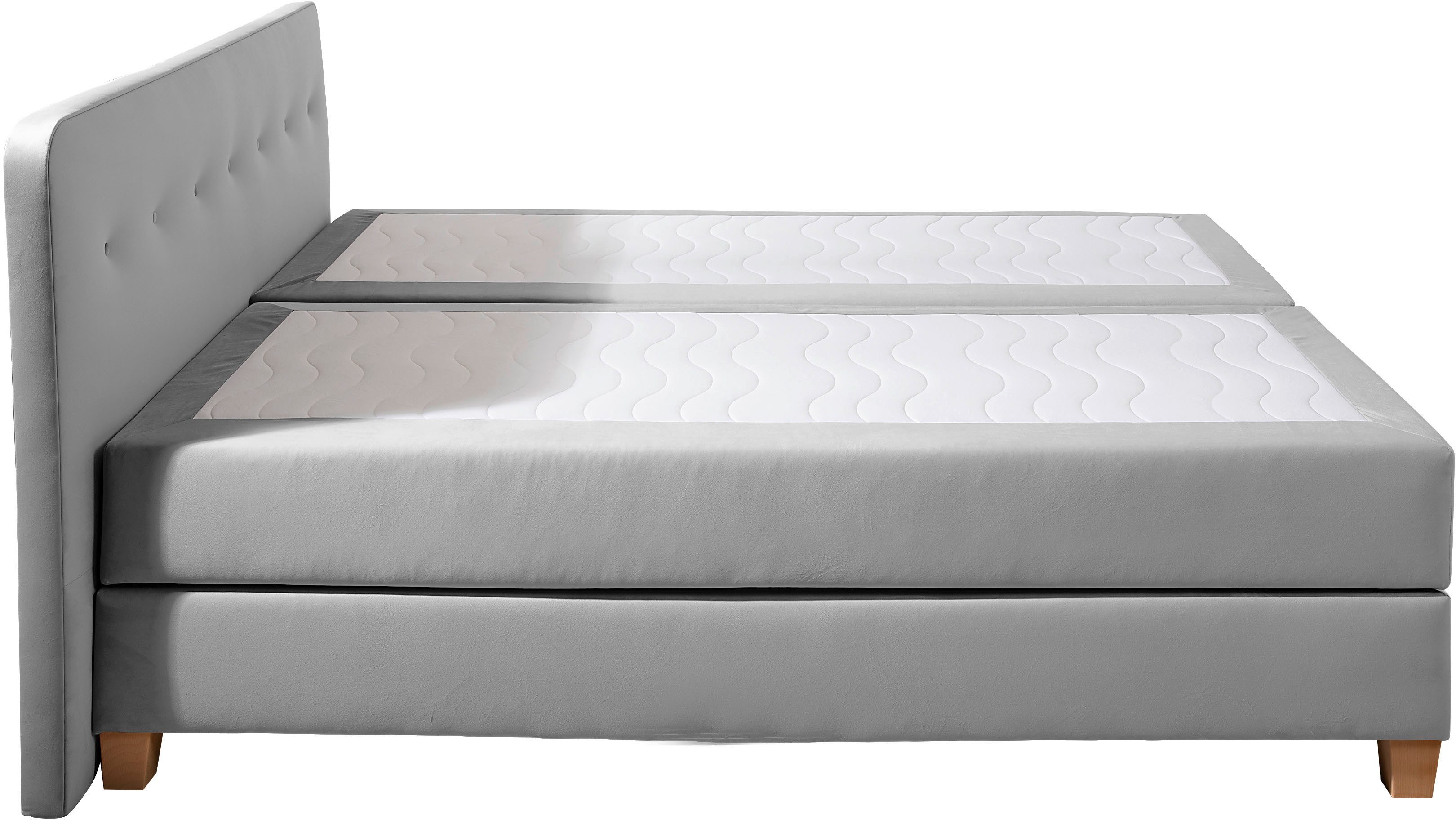 Home affaire Boxspring Fargo inclusief topper, in 3 soorten matrassen, in fluweel of structuurstof
