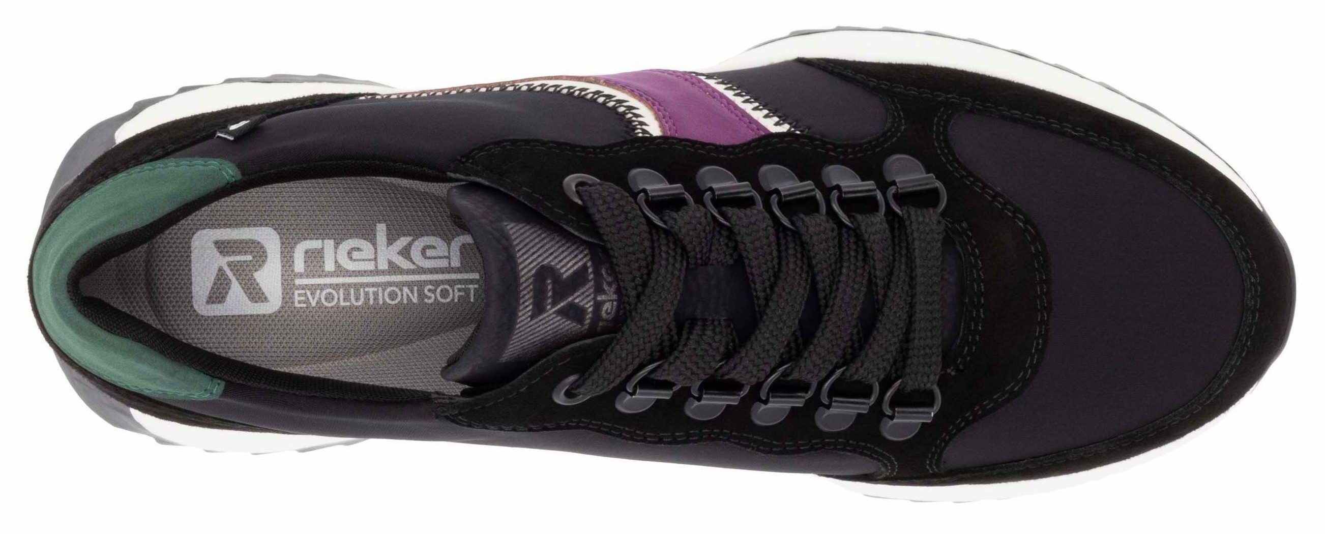 Rieker EVOLUTION Sneakers , vrijetijdsschoen, lage schoen, veterschoen met modieuze contrasterende afwerkingen