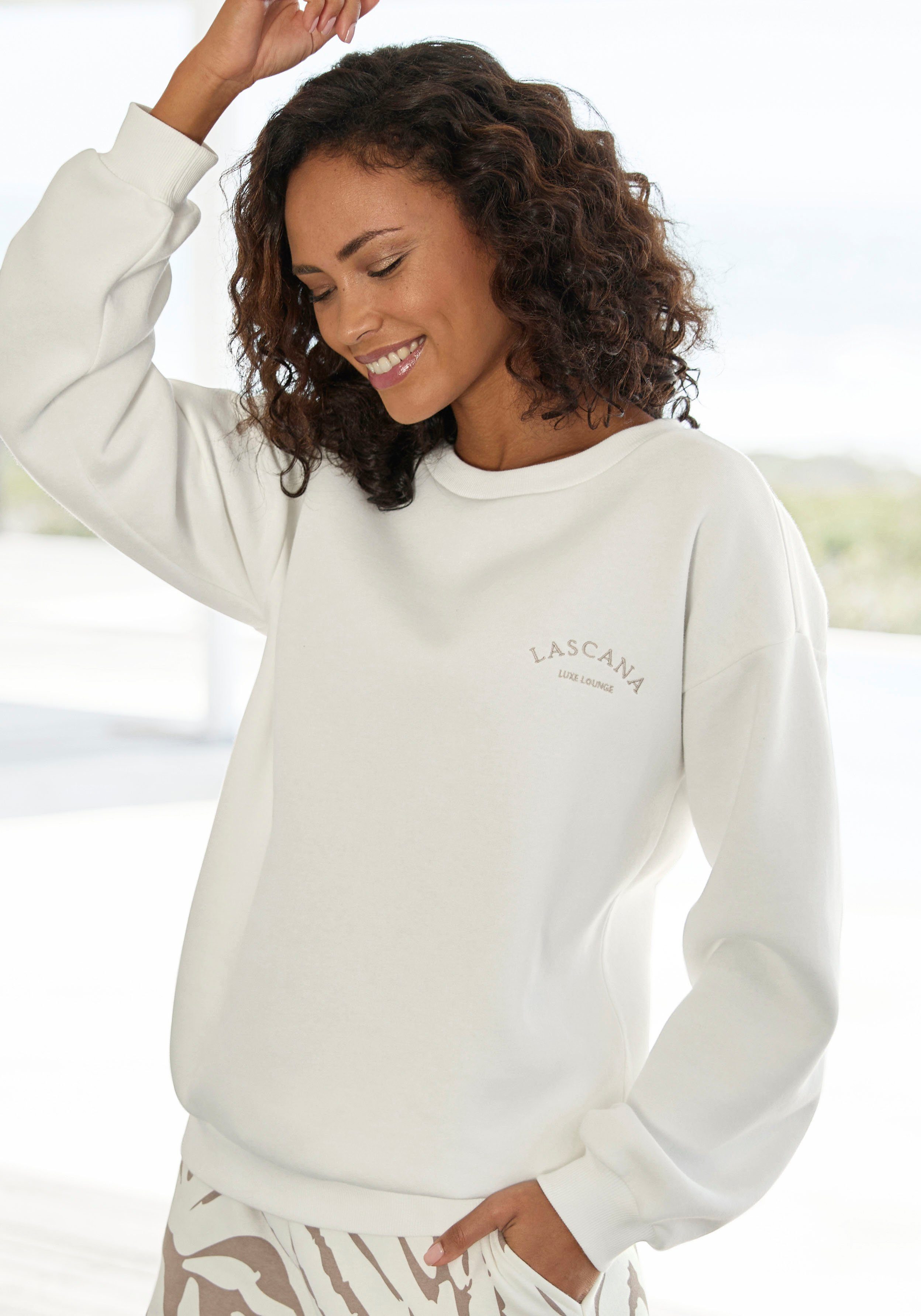 Lascana Sweatshirt -Pullover met wijde mouwen, loungewear