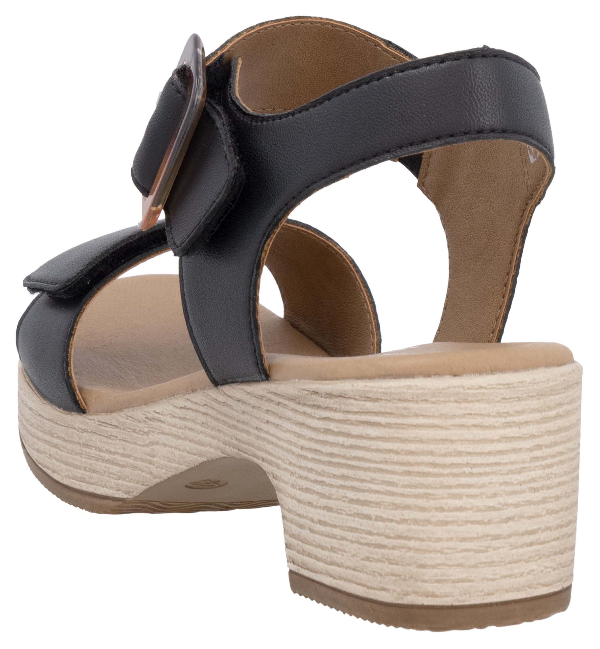 Remonte Sandaaltjes ELLE-Collection , blokhak, zomerschoen, sandaal met klittenbandsluitingen