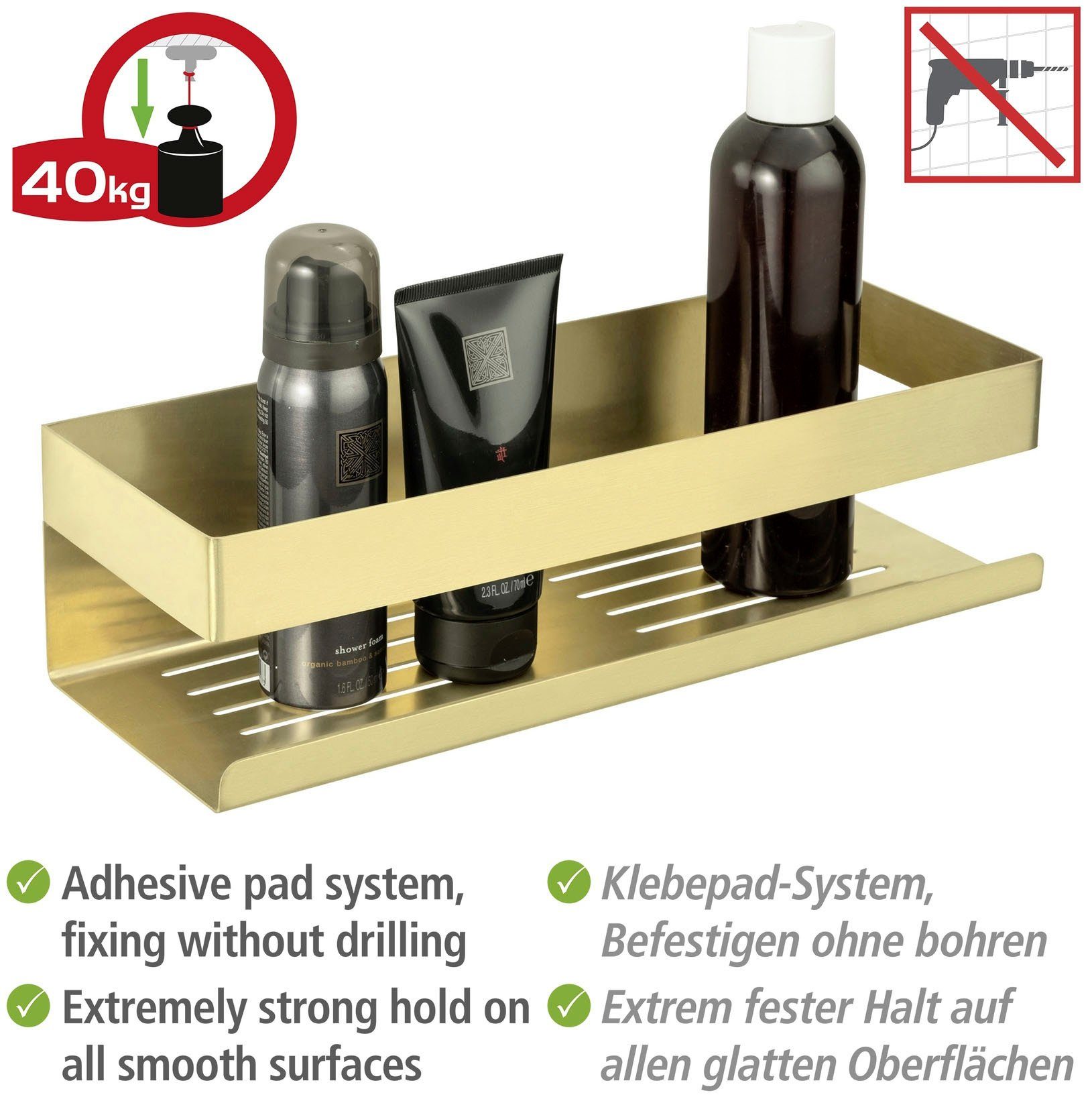 WENKO Badkamerrekje Turbo-Loc® Genova Bevestigen zonder boren