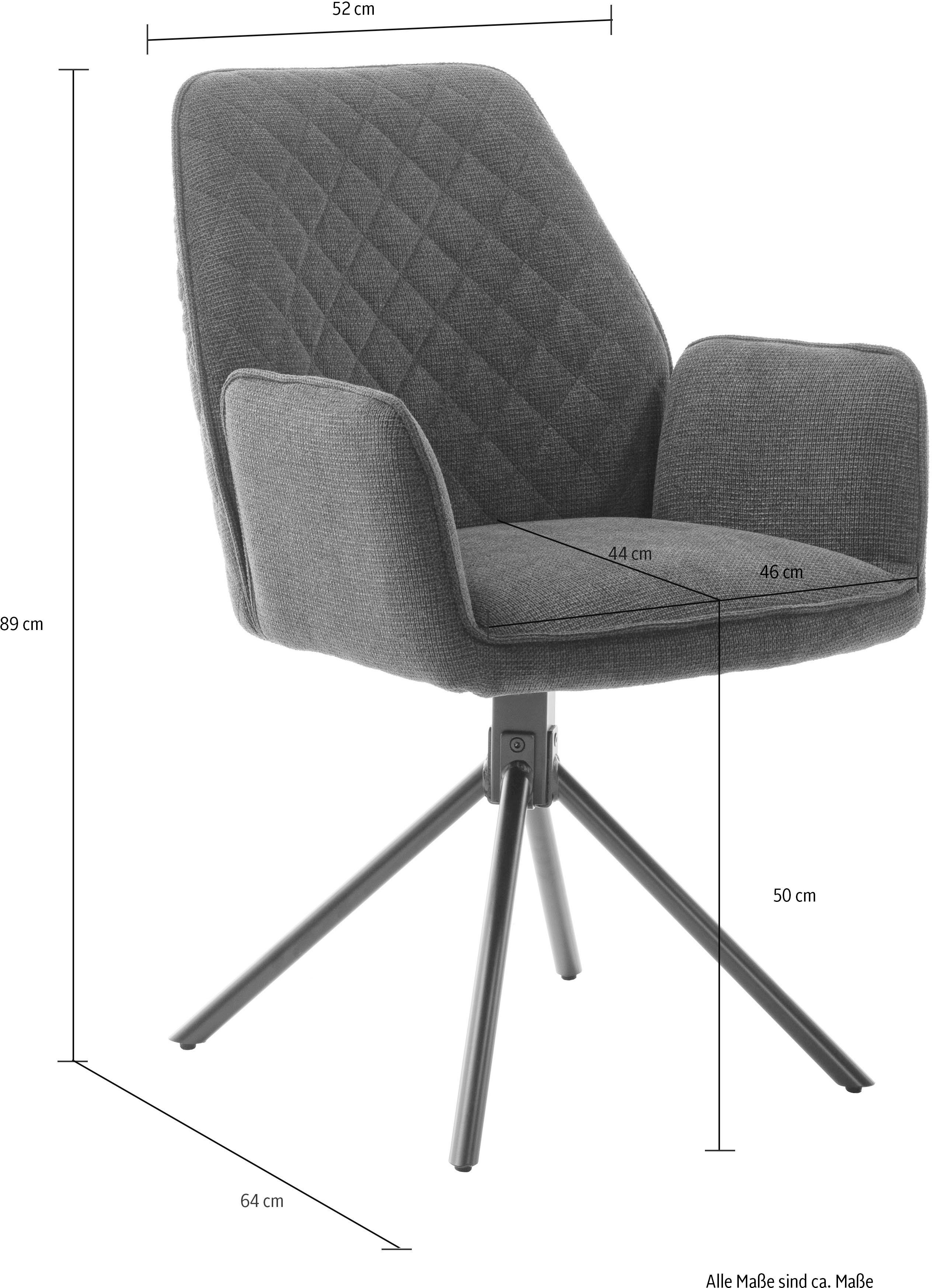 MCA furniture Eetkamerstoel ACANDI (2-pack), draaibaar 180°, zithoogte ca. 50 cm, belastbaarheid 120 kg