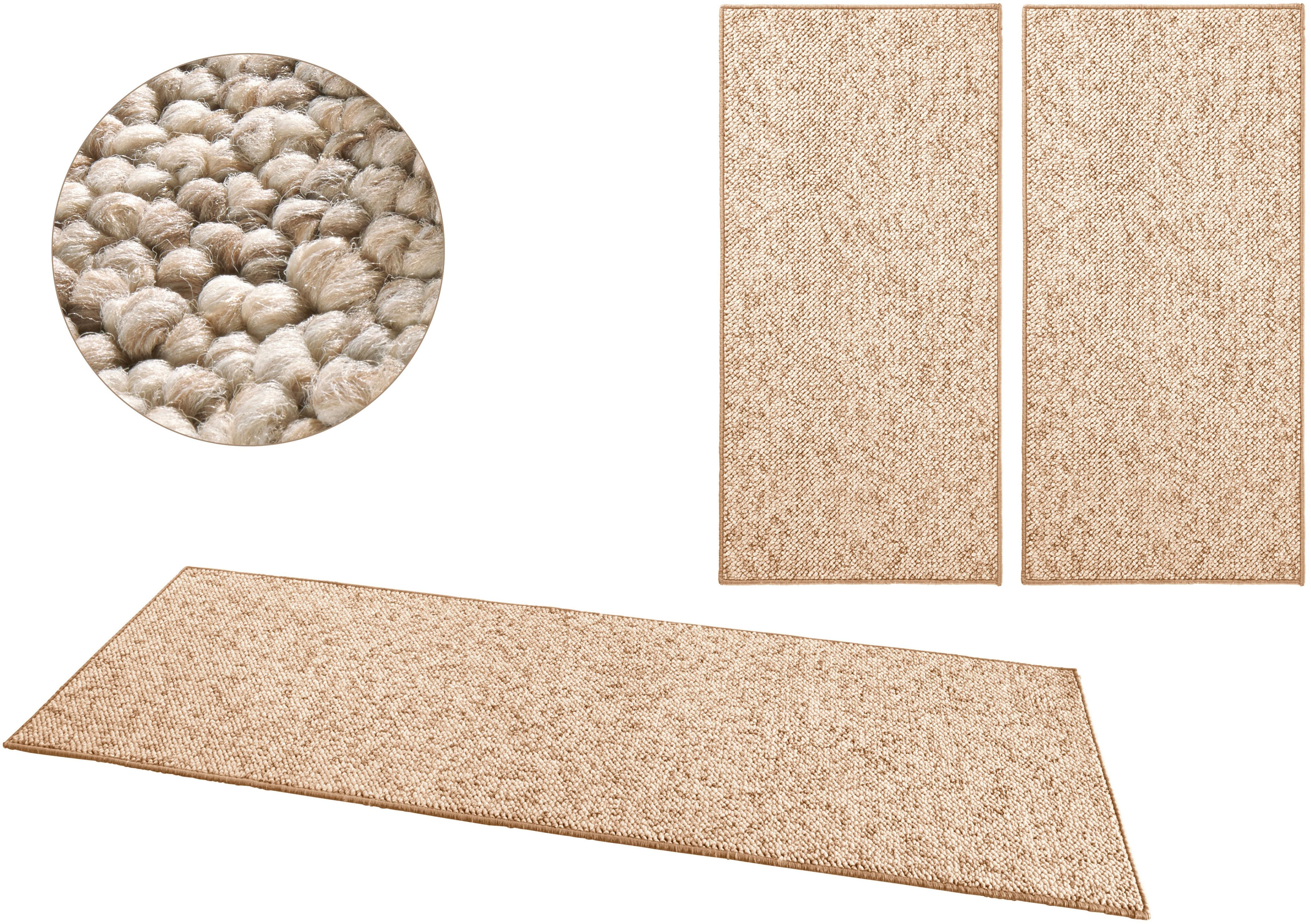 HANSE Home Set slaapkamerkleedjes Wolly 2 Slaapkamerkleed, 3-delige loper set, unikleur, korte pool, bedloper