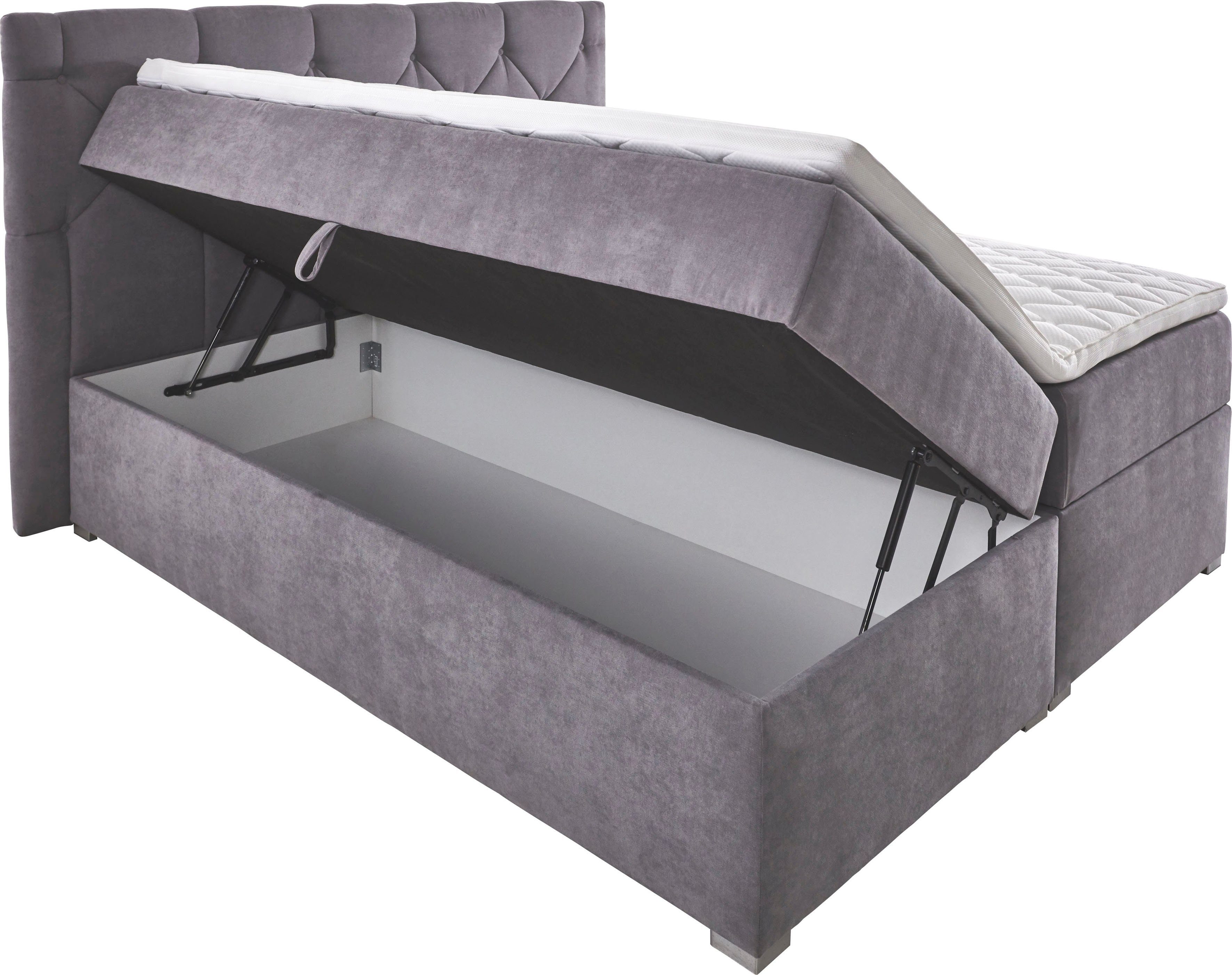 ATLANTIC home collection Boxspring Meike met xxl bedstee en topper