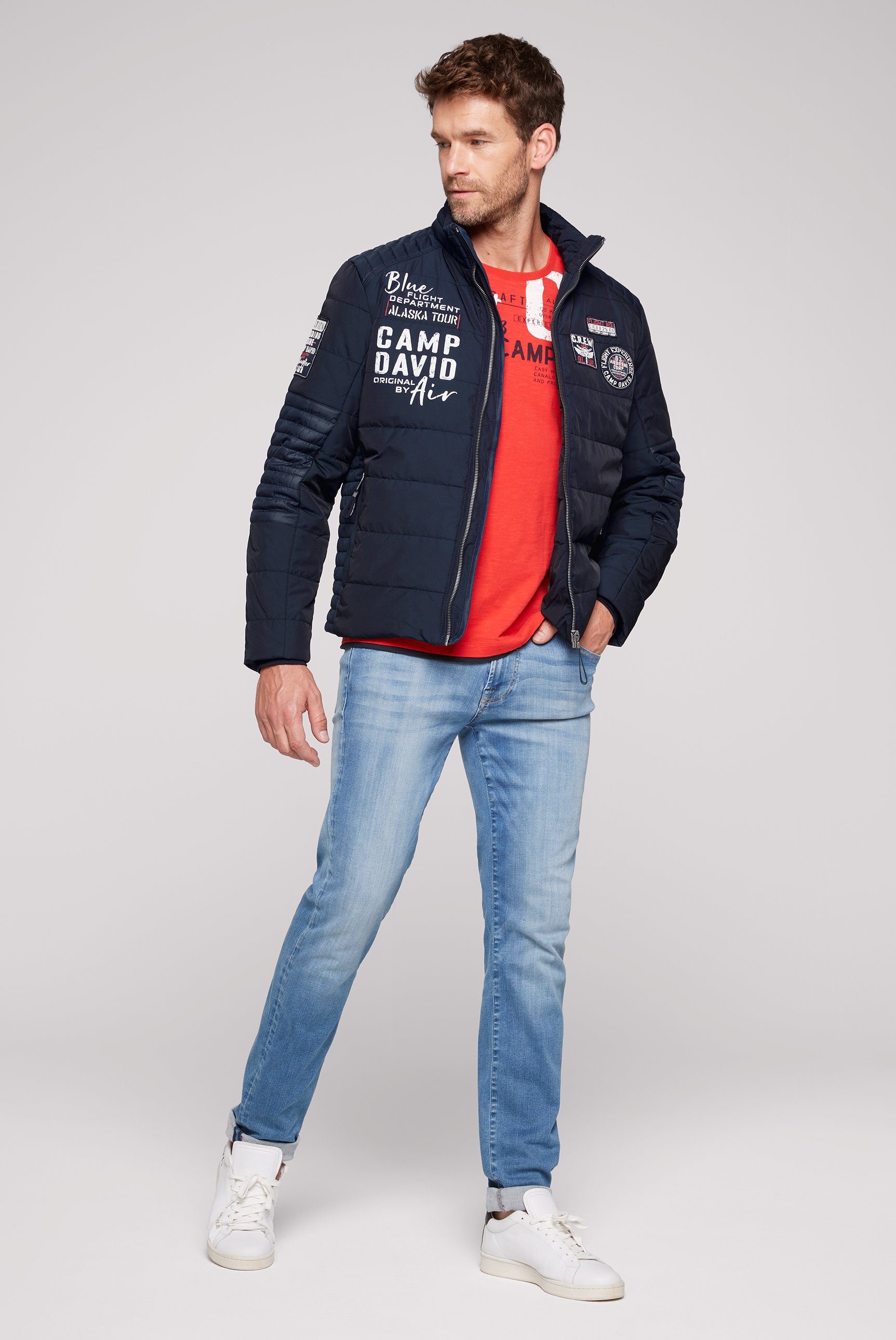 CAMP DAVID Outdoorjack met windbreaker-boord in de mouw