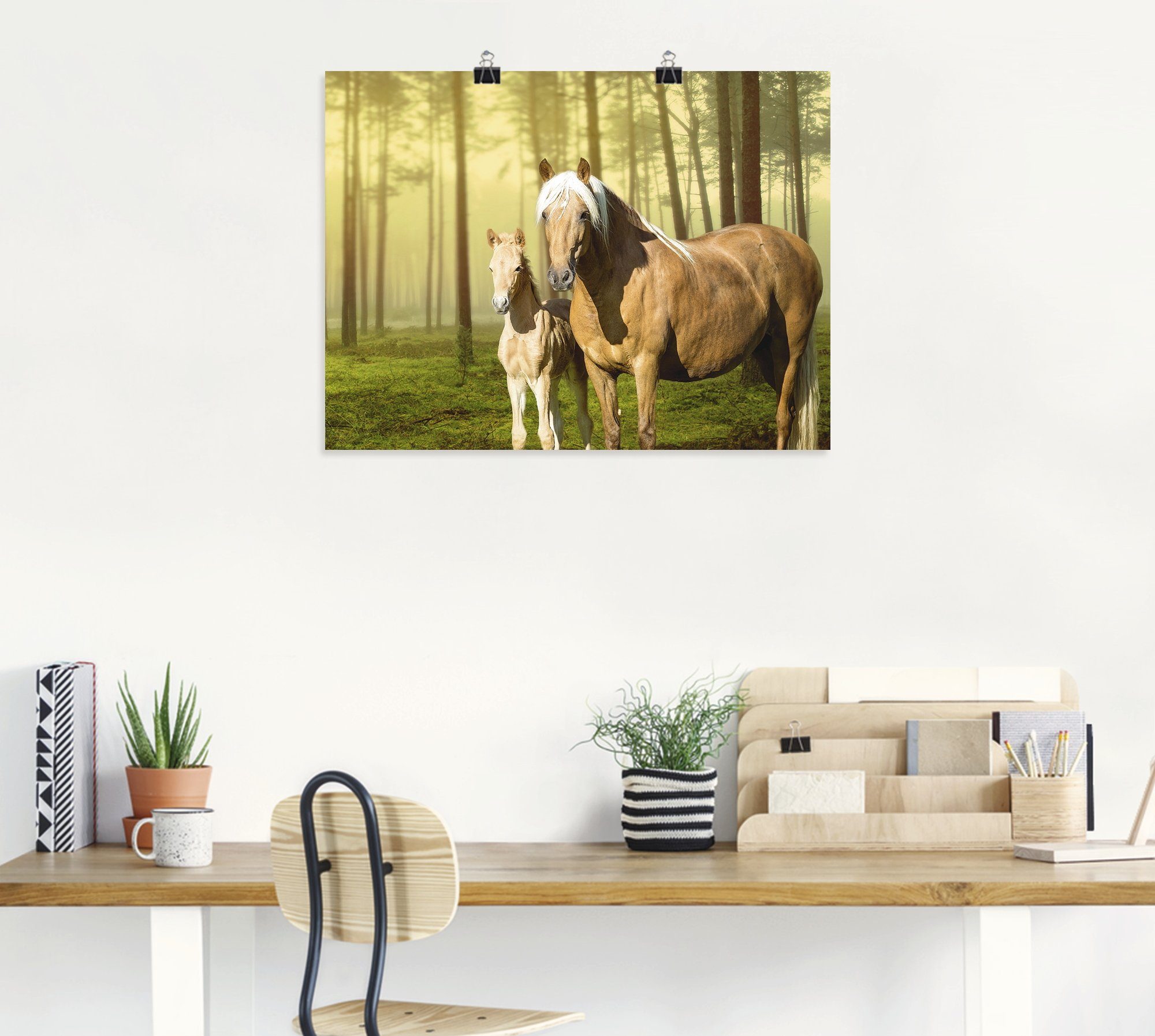 Artland Artprint Paarden in de velden II als artprint van aluminium, artprint op linnen, muursticker of poster in verschillende maten