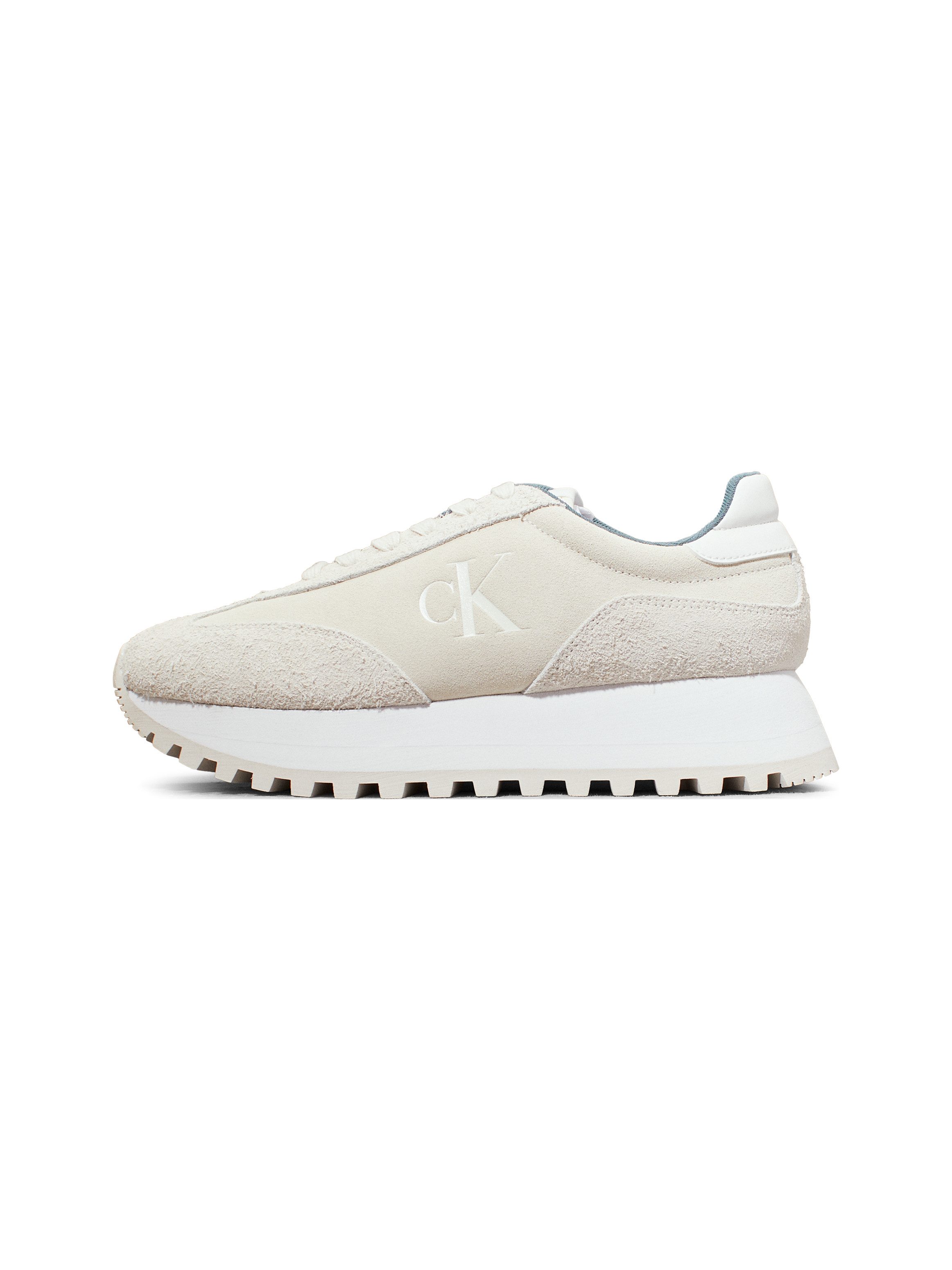 Calvin Klein Plateausneakers RUNNER LACEUP ML SUEDE , vrijetijdsschoen, veterschoen, lage schoen met zij ck-logo
