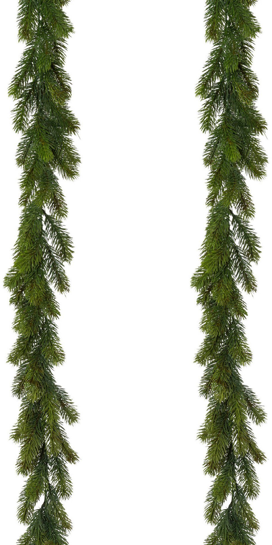 Creativ deco Winterse kunstplant Kerstversiering, kerstguirlande Guirlande in een set van 2, 115 dennentakjes per guirlande, lengte 180 cm (set, 2 stuks)