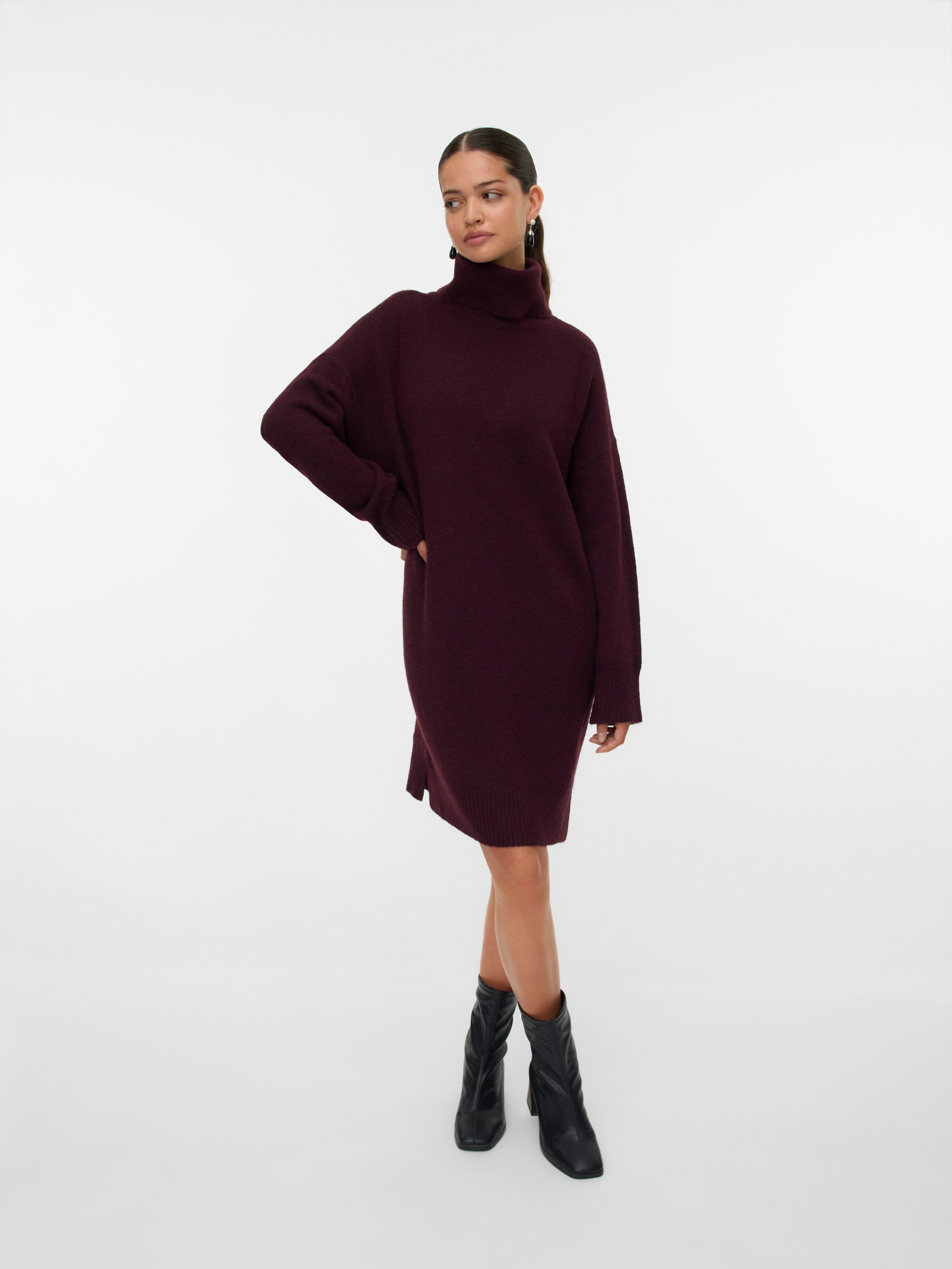 Vero Moda Gebreide jurk VMAQUARIUS LS ROLLNECK SHORT DRESS BF