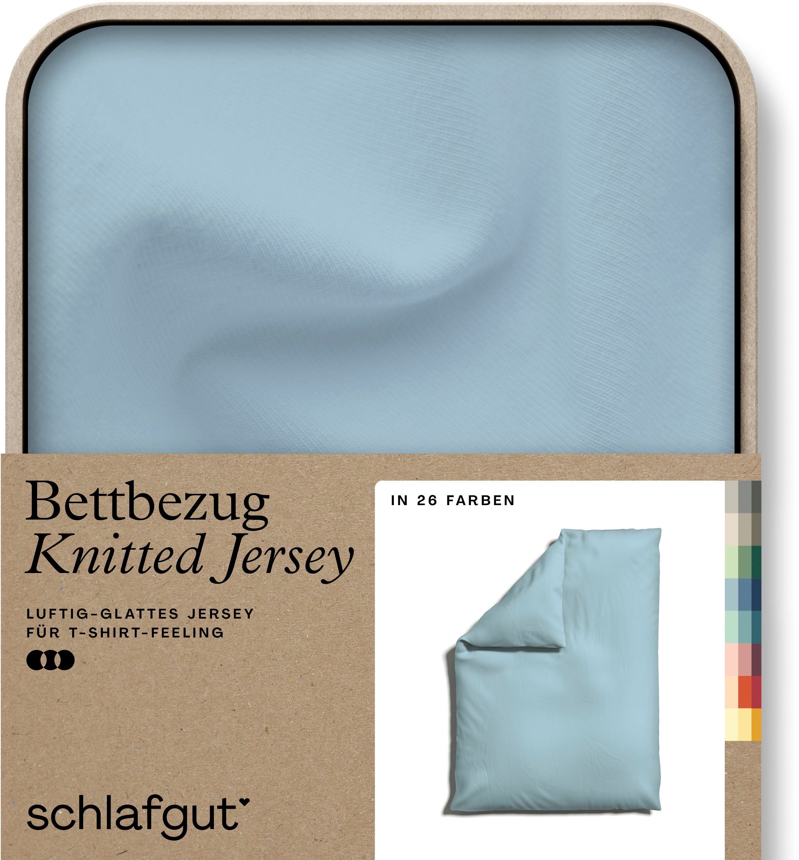 Schlafgut Dekbedovertrek Gebreide jersey uni, van biologisch katoen met elastaan, rits kreukvrij, mix & match beddengoed: bijpassende kussenhoes