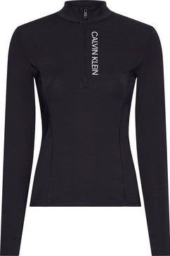 calvin klein performance shirt met lange mouwen wo - ¼ zip ls top zwart
