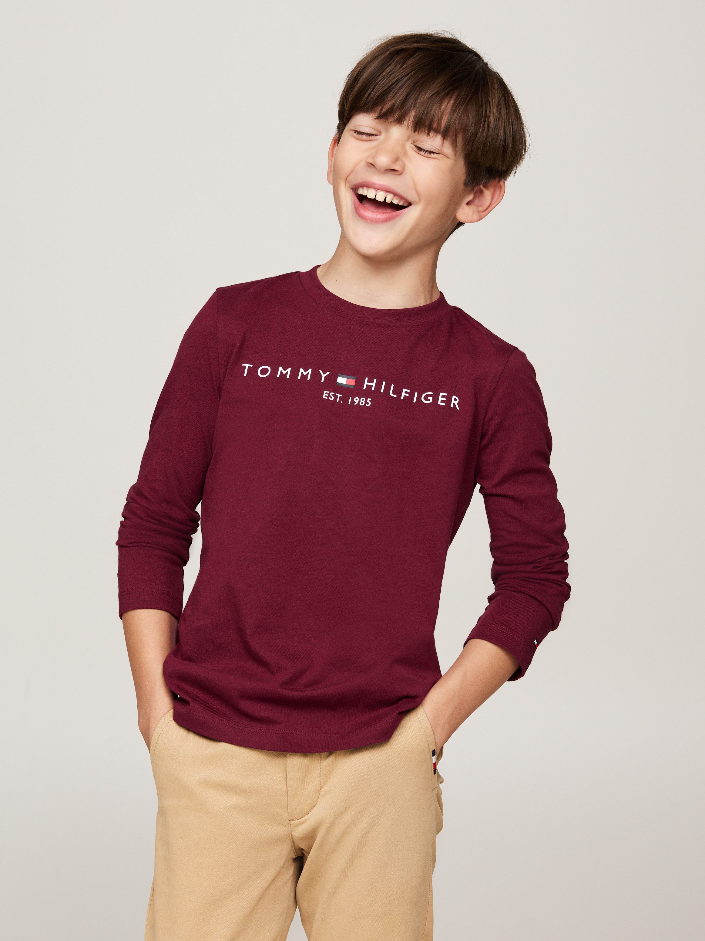 Tommy Hilfiger Shirt met lange mouwen ESSENTIAL TEE L/S met een logo-opschrift