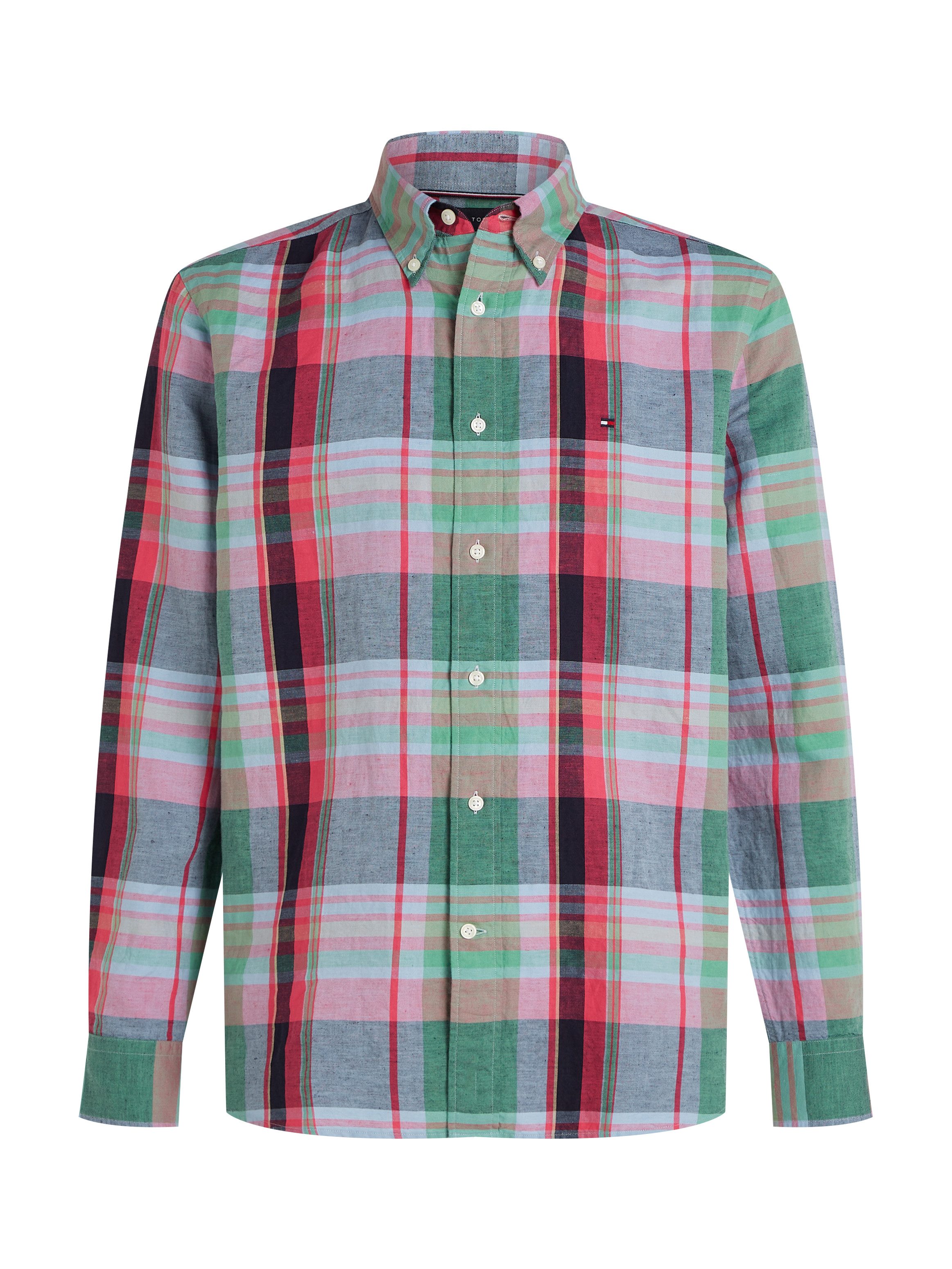 Tommy Hilfiger Overhemd met lange mouwen LINEN BLEND MADRAS CHECK