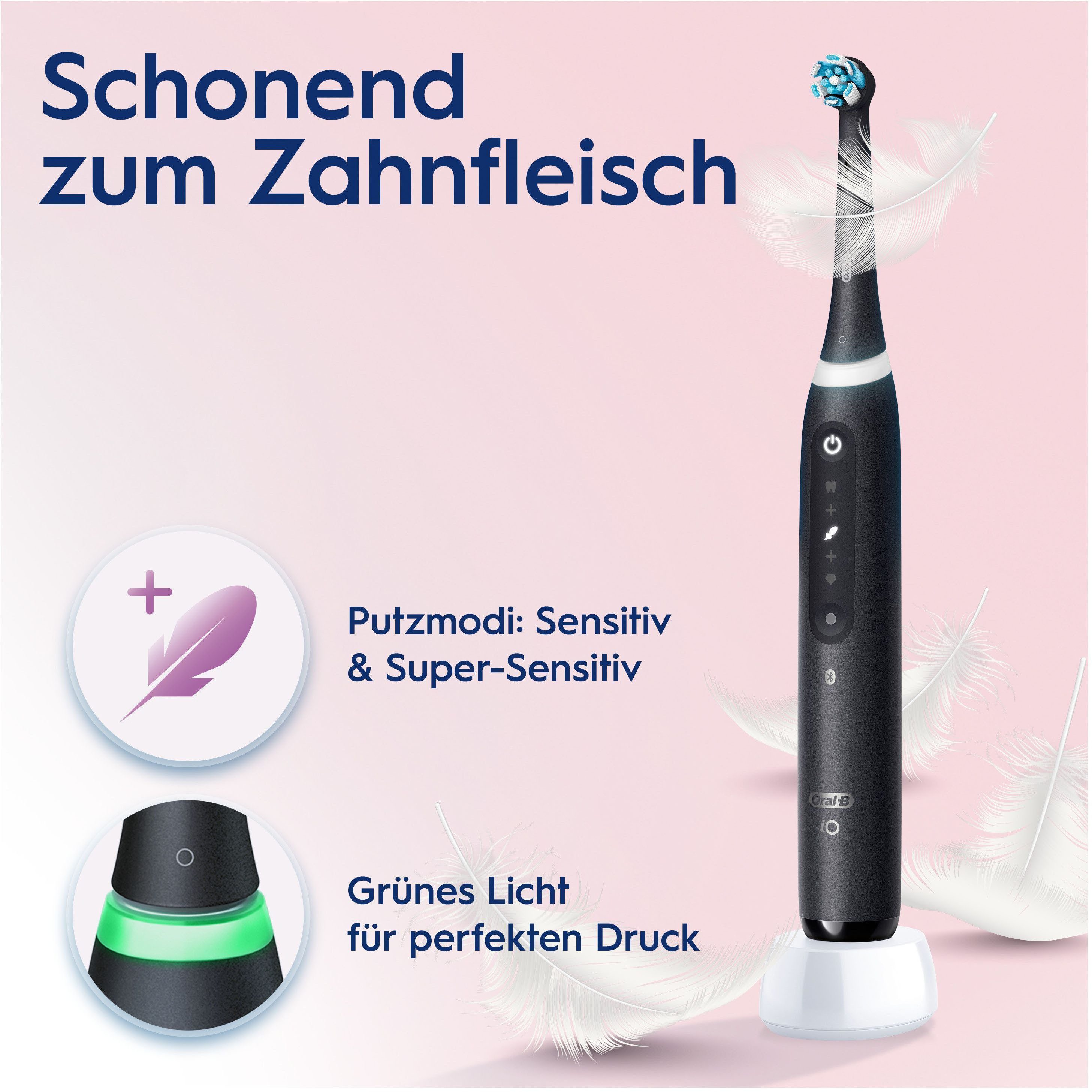 Oral B Elektrische tandenborstel IO 5 met magnet technologie, led-display, 5 reinigingsstanden, reisetui