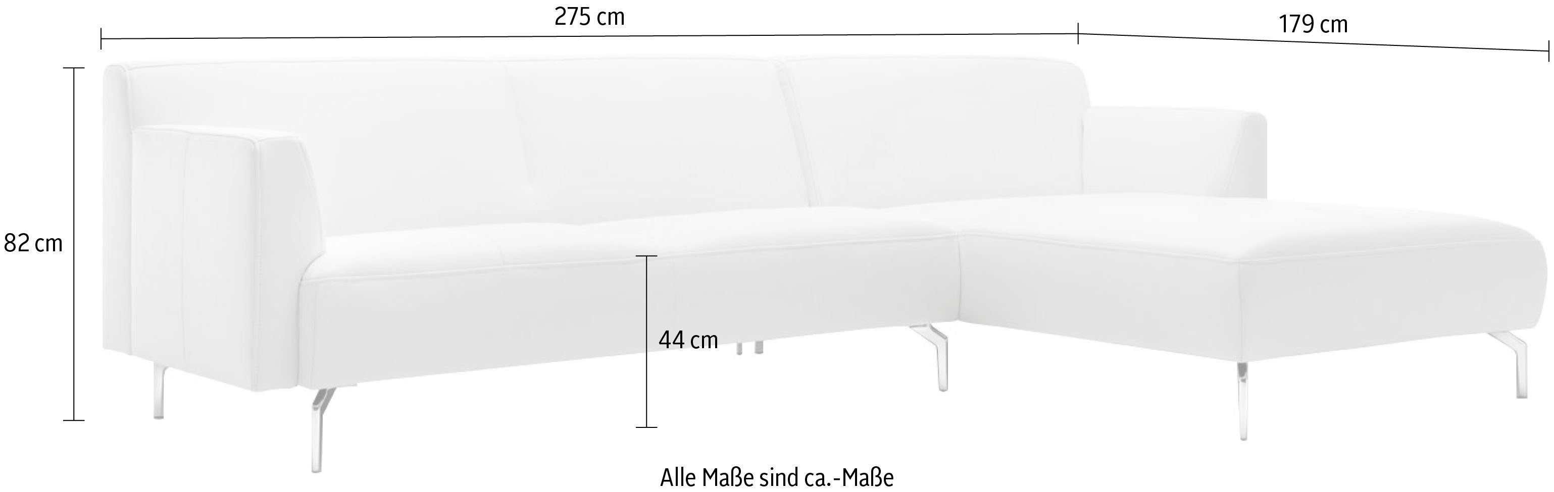 Creation BY ROLF BENZ Hoekbank CR.446 in een minimalistische, gewichtloze look, breedte 275 cm
