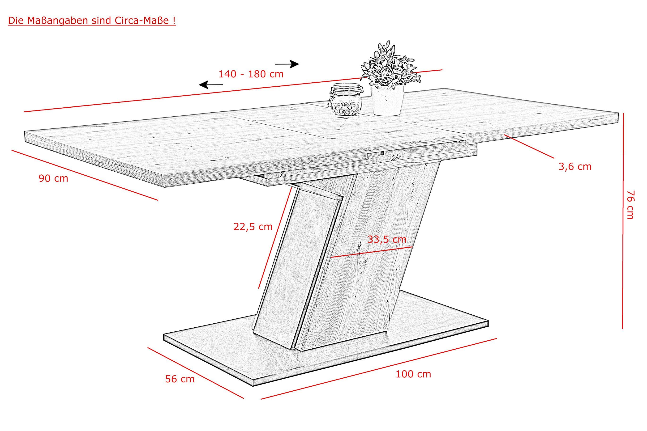 HELA Eethoek Luise I G Uittrekbare tafel 140 - 180 cm eetkamer bestseller (set, 4-delig)