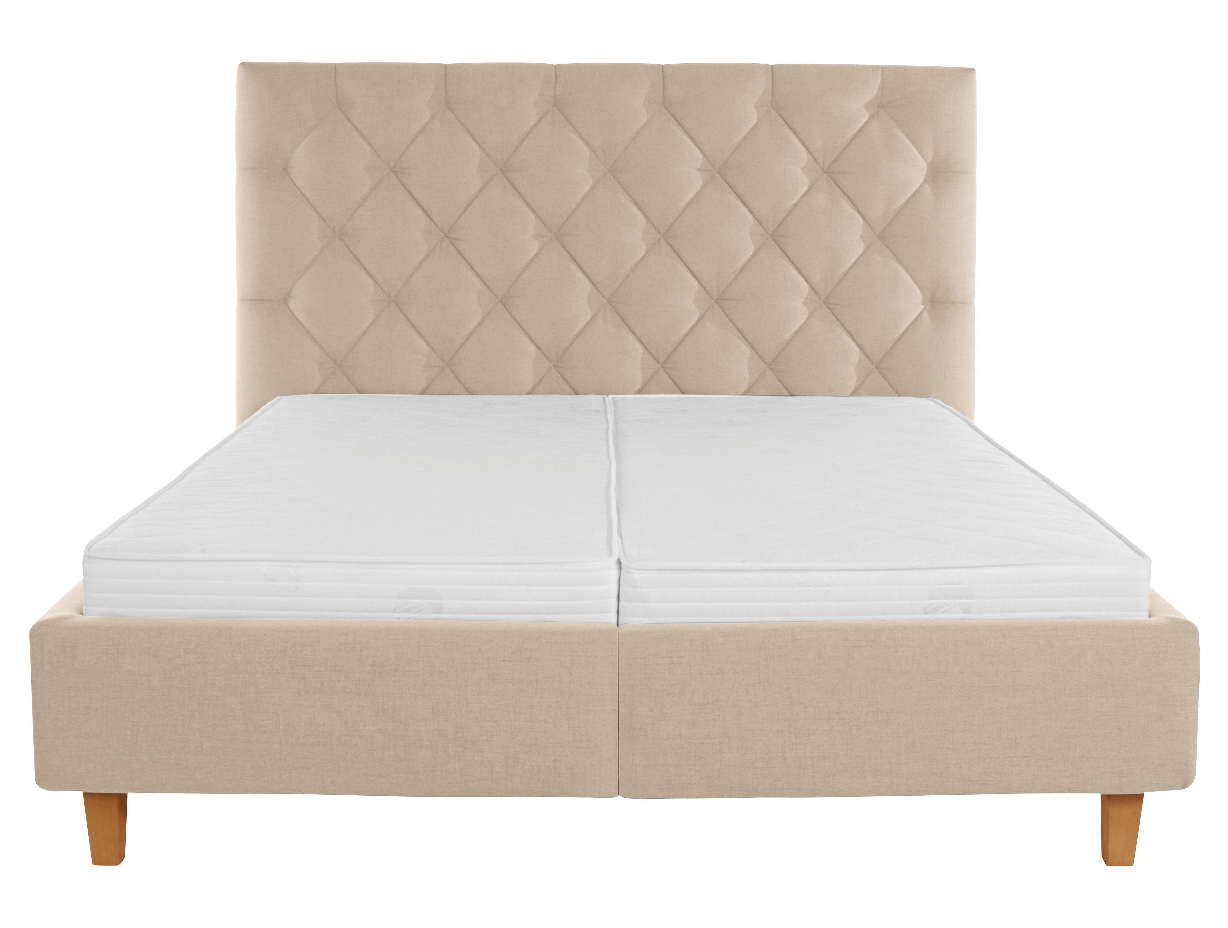 Guido Maria Kretschmer Home&Living Gestoffeerd bed Sunley 140 Kruisstiksel, hoofdbordhoogte 142 cm, zonder of met matras/lattenbodem
