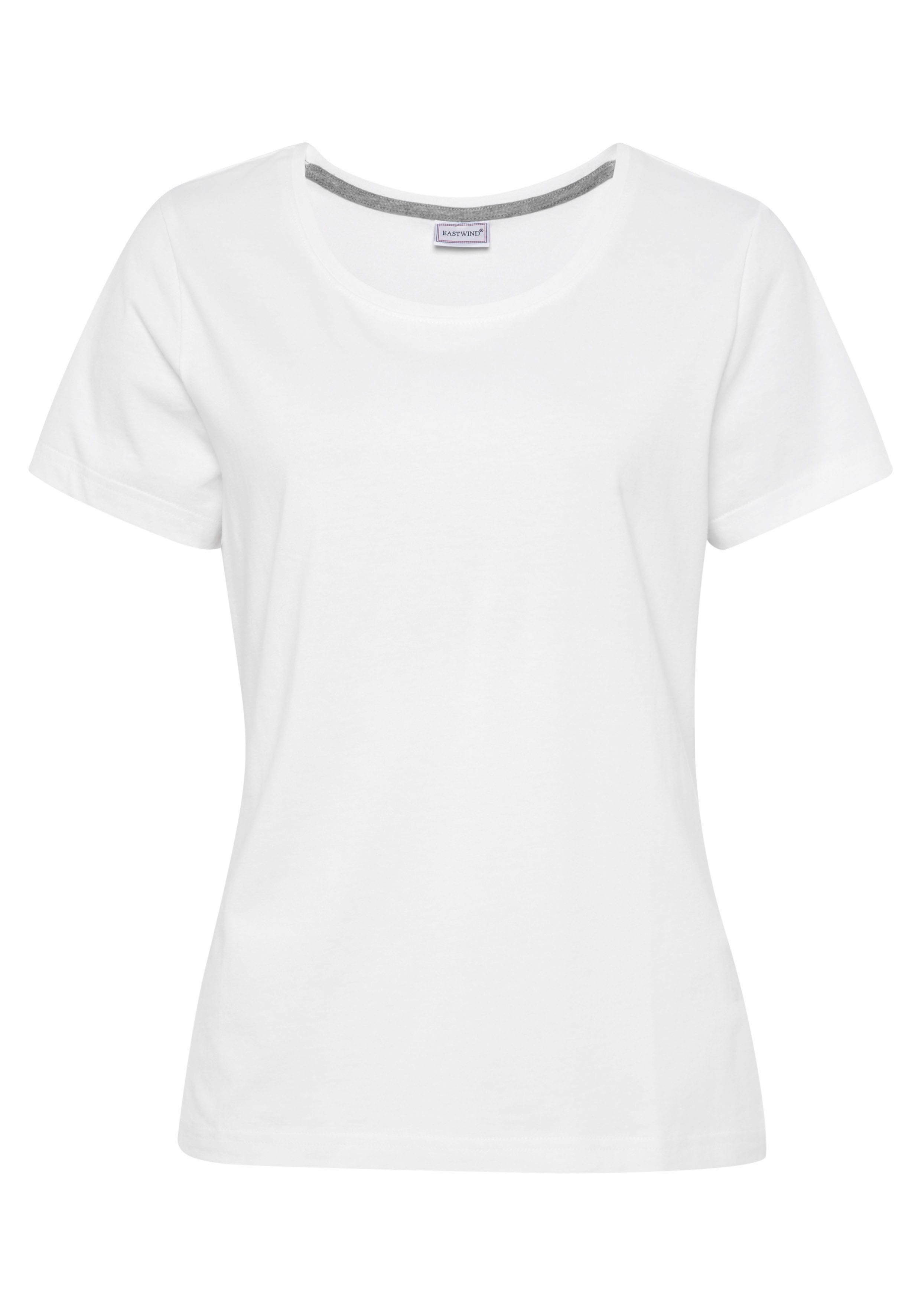 Eastwind T-shirt Korte mouw, heup-lang, voor vrije tijd, van katoen (3-delig, Set van 3)
