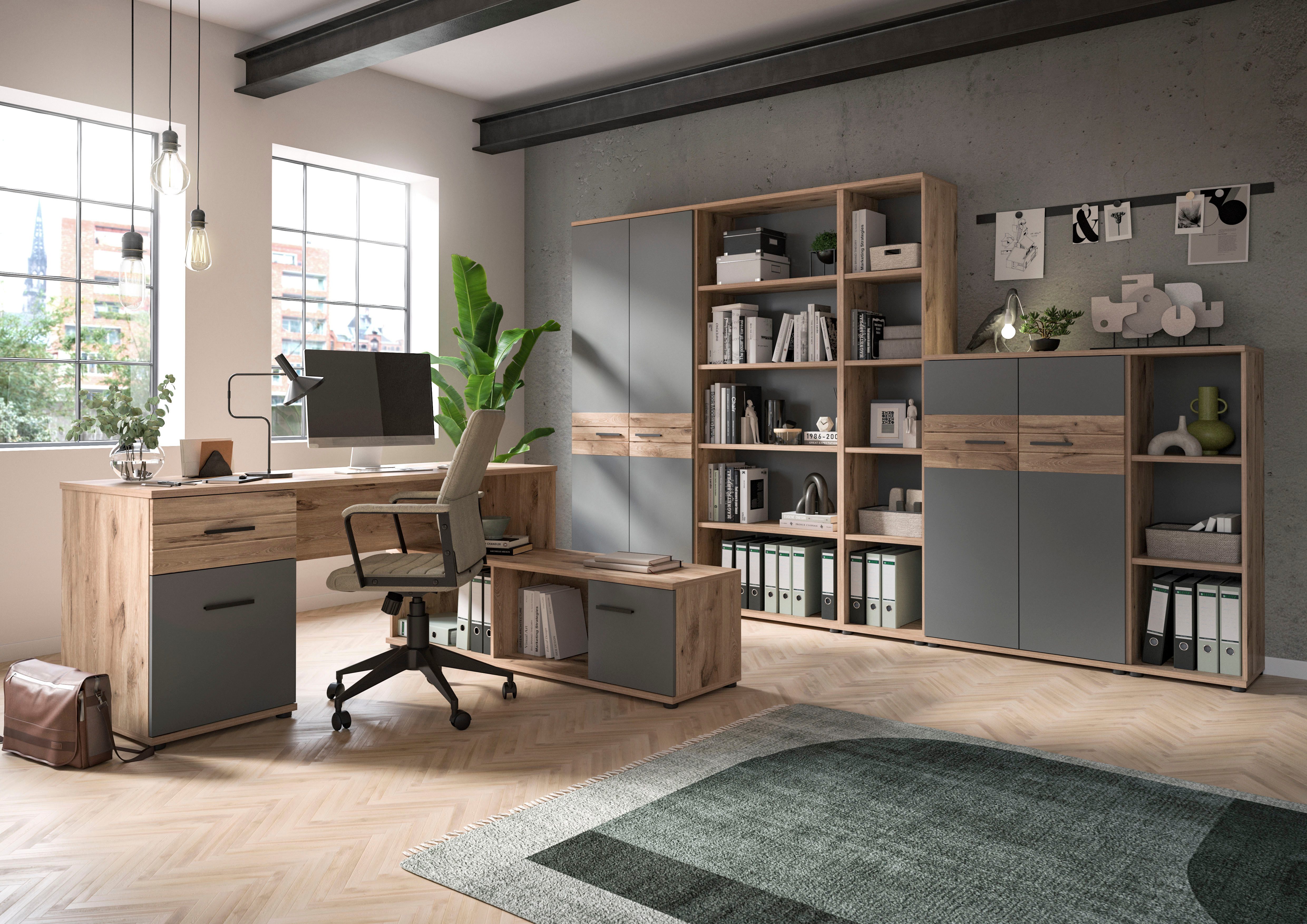 INOSIGN Hoekbureau Riga, Breedte 170cm, in Nox Eik nabootsing en Basaltgrijs