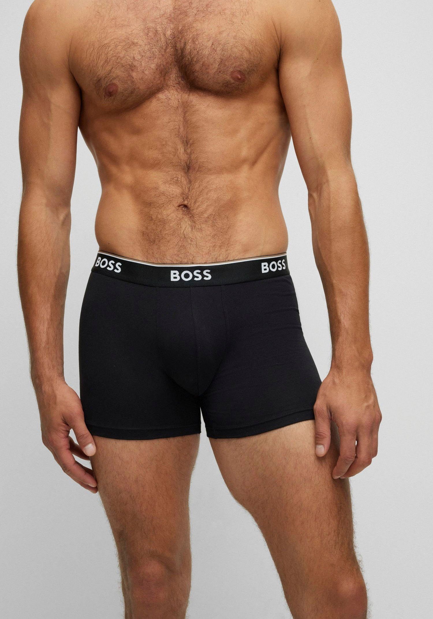 BOSS Lange boxershort BRIEF 3 PACK met in kleur bijpassende weefband (3 stuks)
