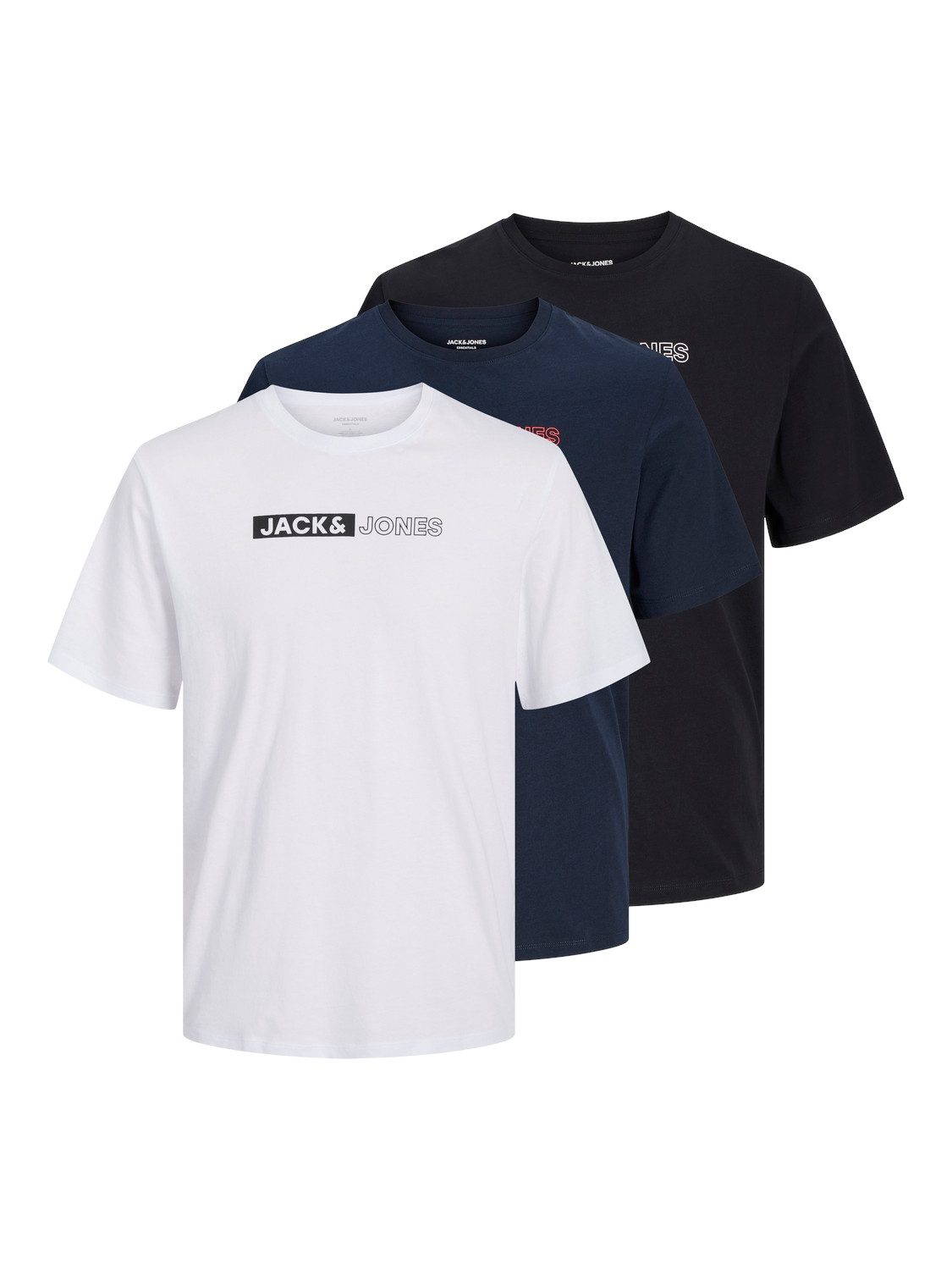 Jack & Jones Shirt met ronde hals JJECORP LOGO TEE PLAY SS O-NECK 3PK MP (set, 3-delig)