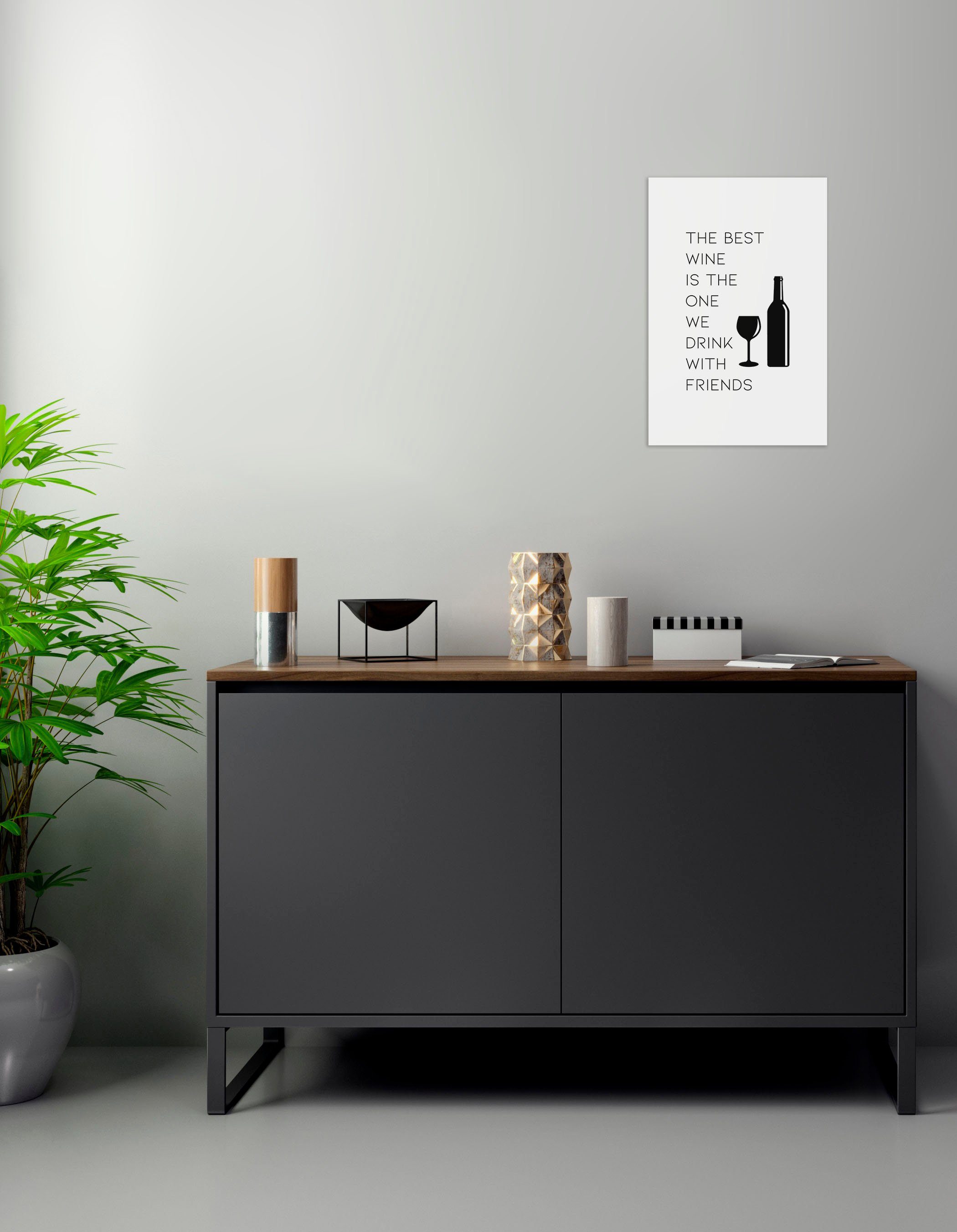 queence Sierobject voor aan de wand Wine Stalen bord, blikken bord, spreuk, grappig, wanddecoratie, retro, 20x30cm
