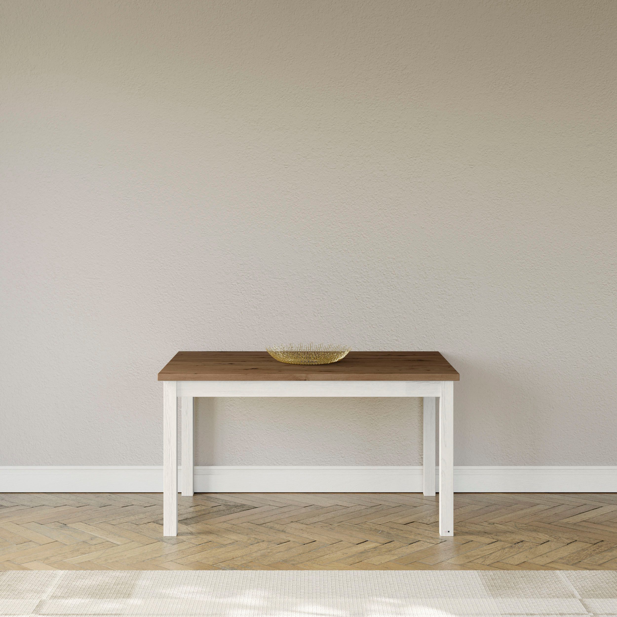 set one by Musterring Eettafel York in 3 kleurvarianten en 4 maten verkrijgbaar, met eiken plaat eettafels maat 140 cm x 76 cm x 90 cm wit
