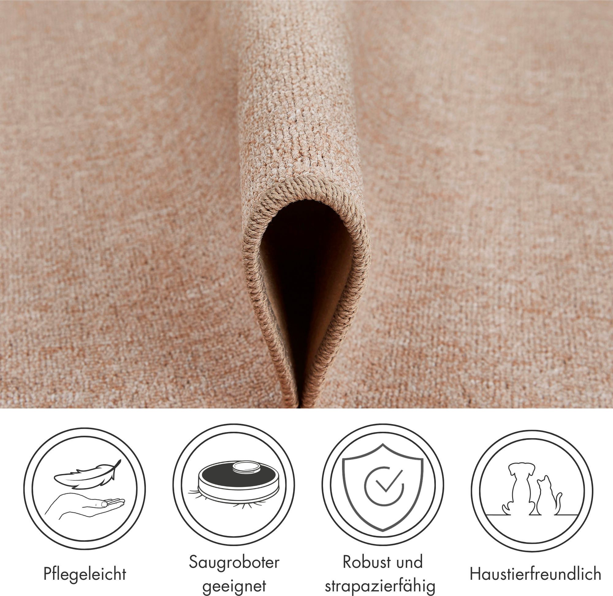 Andiamo Vloerkleed Luton, Made in Germany gemêleerde look, ideaal in de woonkamer & slaapkamer