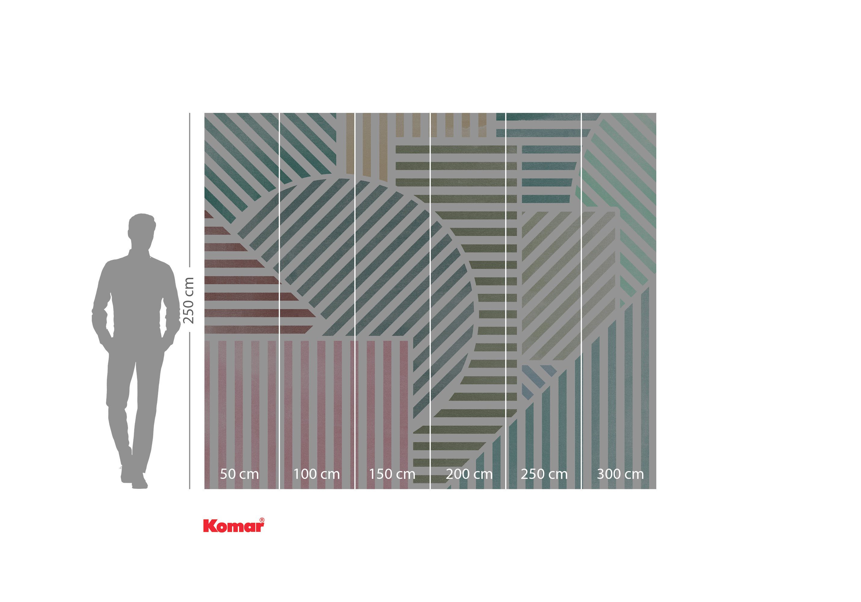 Komar Fotobehang Komar vlies fotobehang - Jeux de Lignes Bonbon - maat 300 x 250 cm (set)