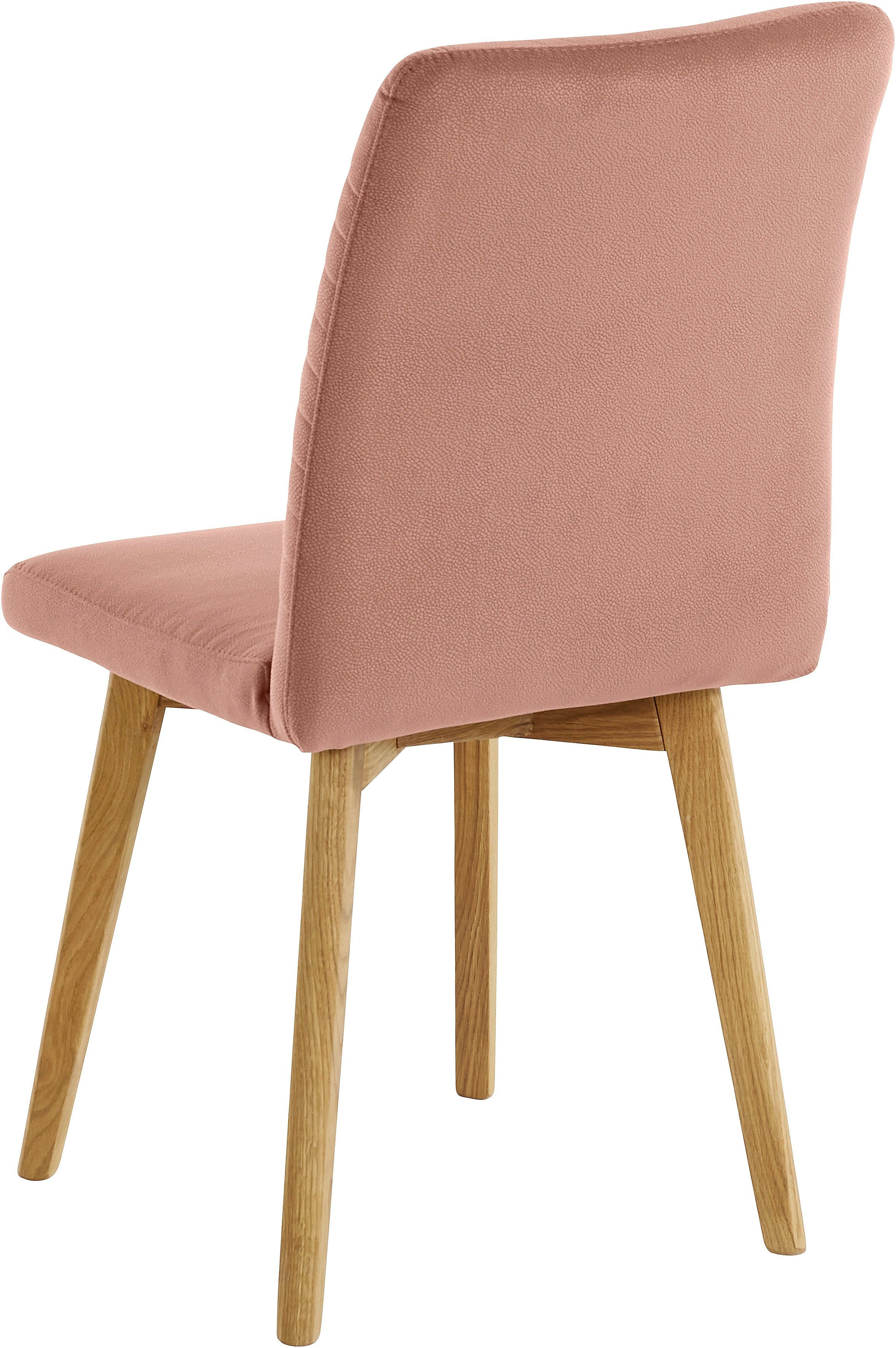 OTTO products Eetkamerstoel Alessja Bekleding van microvezel, frame van eiken massief hout (set, 2 stuks)