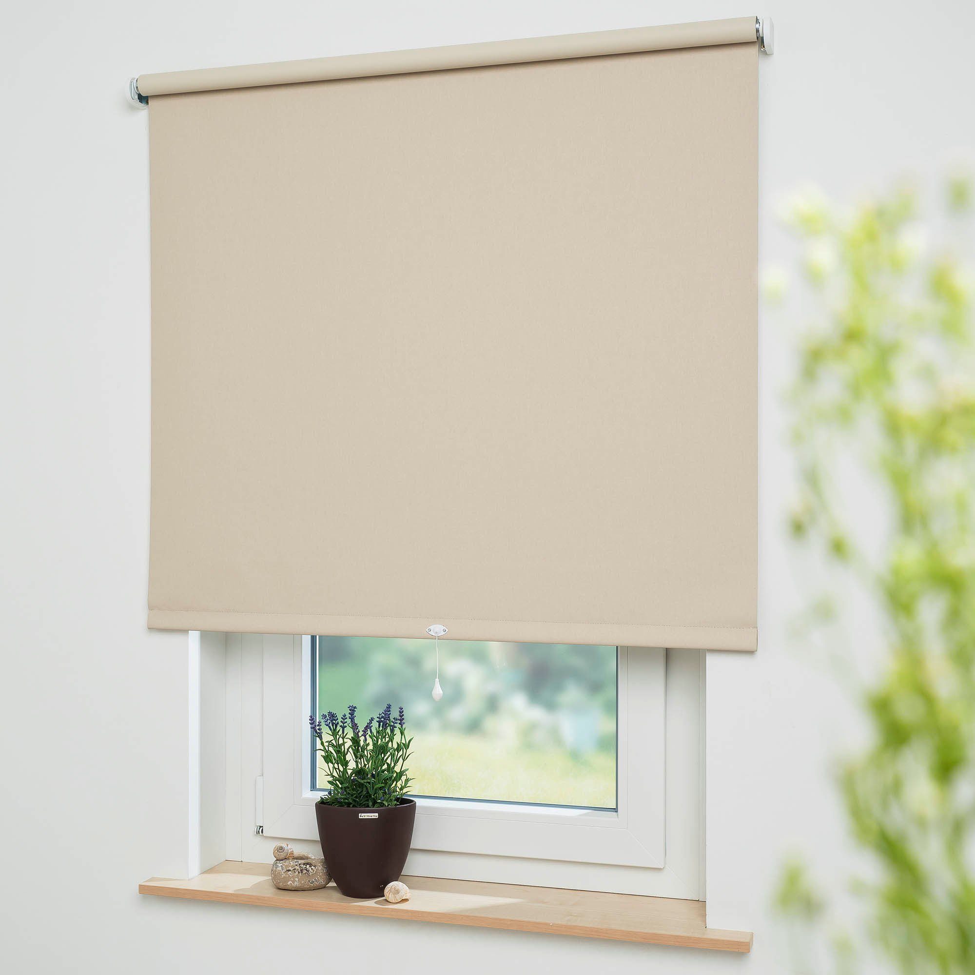 Liedeco Rolgordijn met springmechaniek Uni Verdonkerend (1 stuk) rolgordijnen maat H/B: 180/62 cm beige