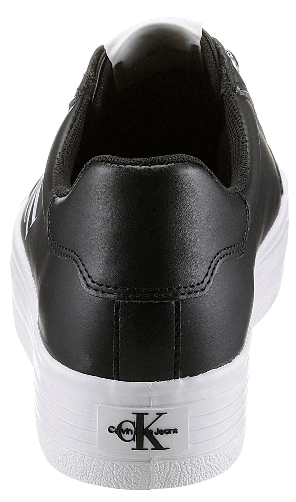 Calvin Klein Plateausneakers VULC FLATFORM LACEUP LOW LTH zachte schachtvering, vrijetijdsschoen, lage schoen, veterschoen